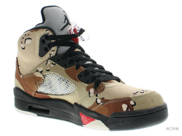 【US10】 AIR JORDAN 5 RETRO SUPREME DESERT CAMO 824371-201 【DS】-WORM OSAKA-WORM TOKYO WEB STORE-100% Authentic Sneakers