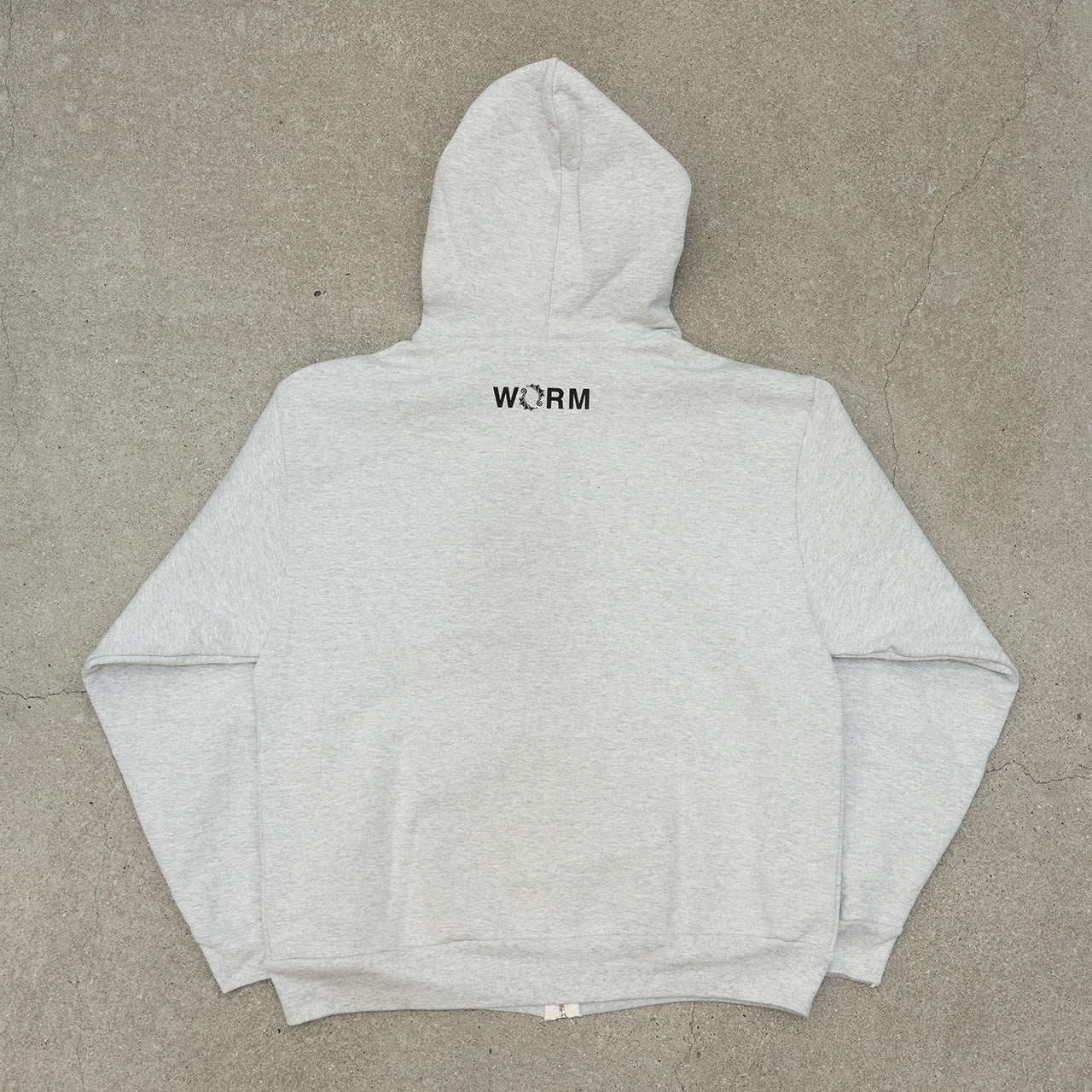 WORM LOGO Zip-Up Hoodie Ash M