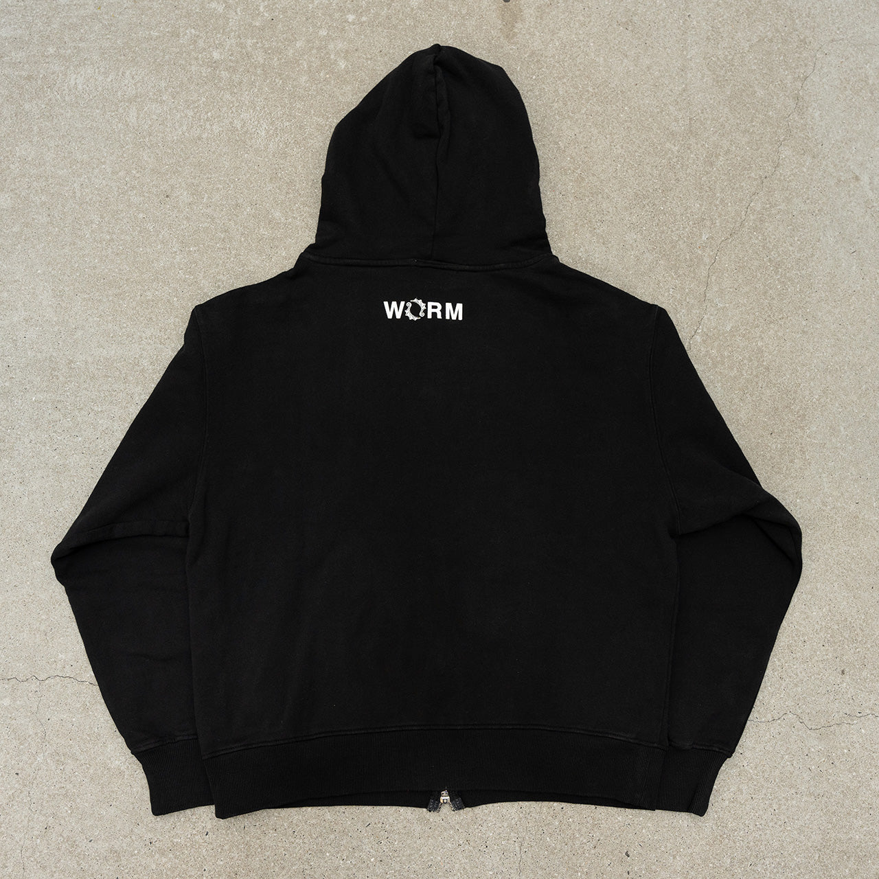WORM LOGO Zip-Up Hoodie Black M