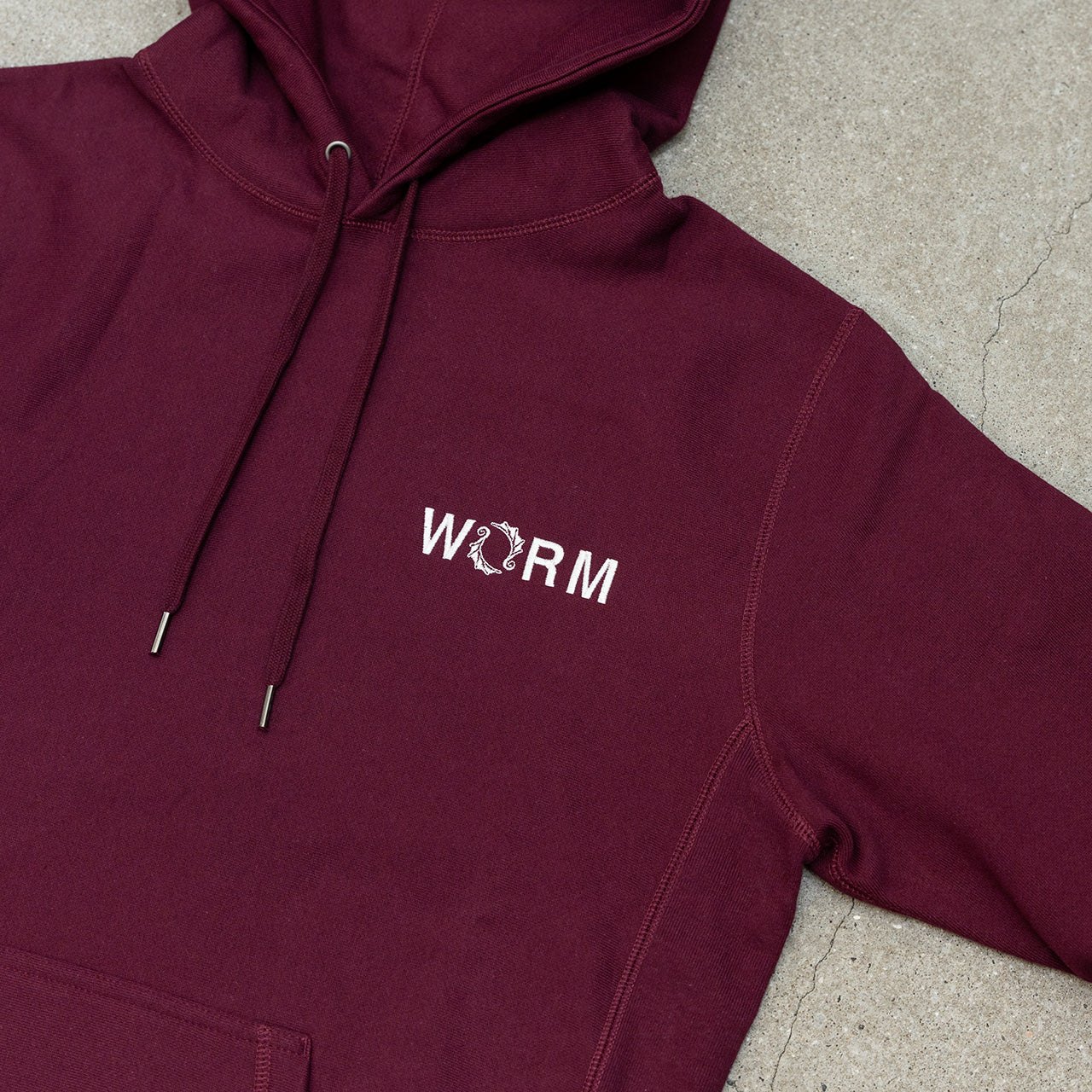 WORM Logo Hoodie Maroon L