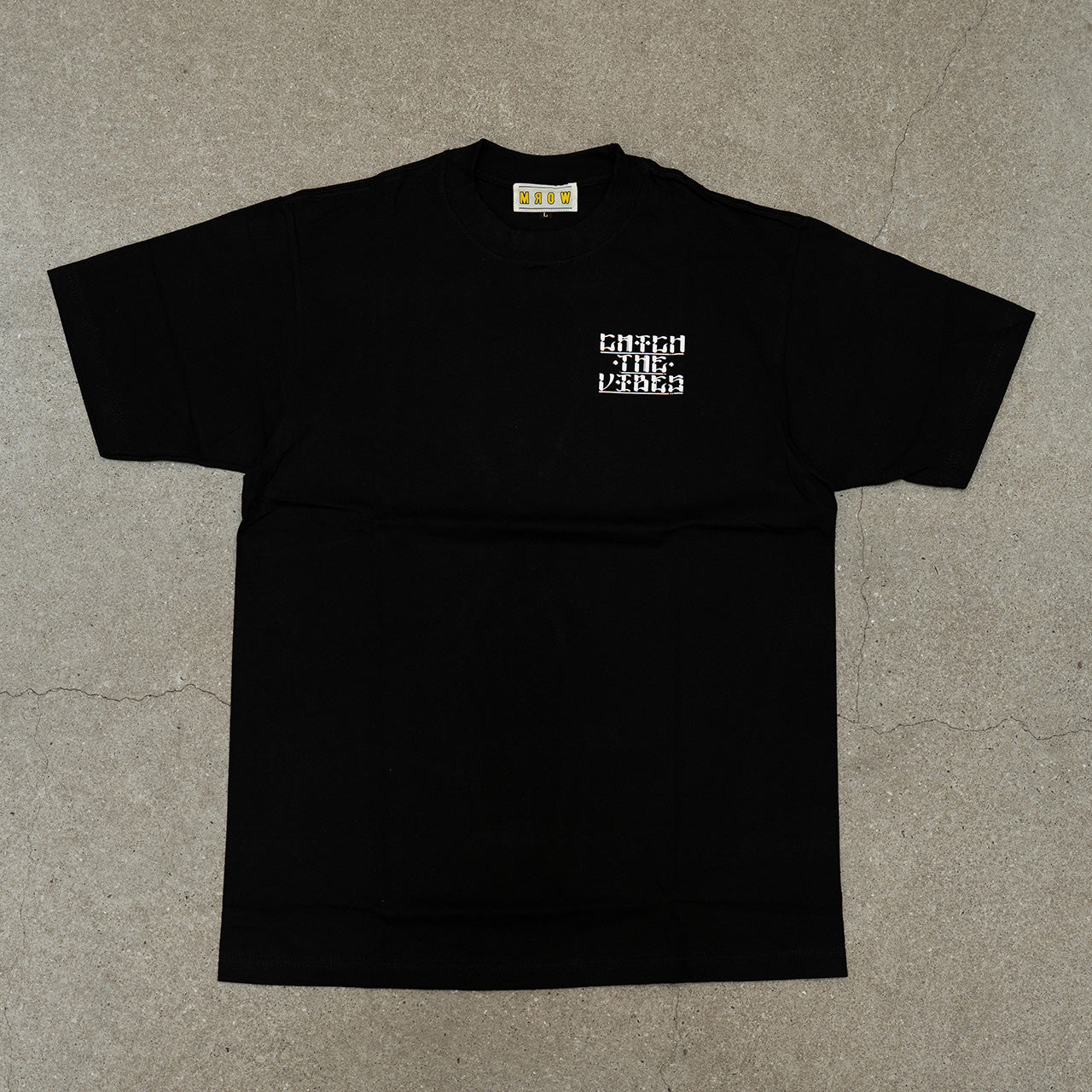 CATCH THE VIBES LOGO TEE Black XL-WORM TOKYO-WORM TOKYO WEB STORE-100% Authentic Sneakers