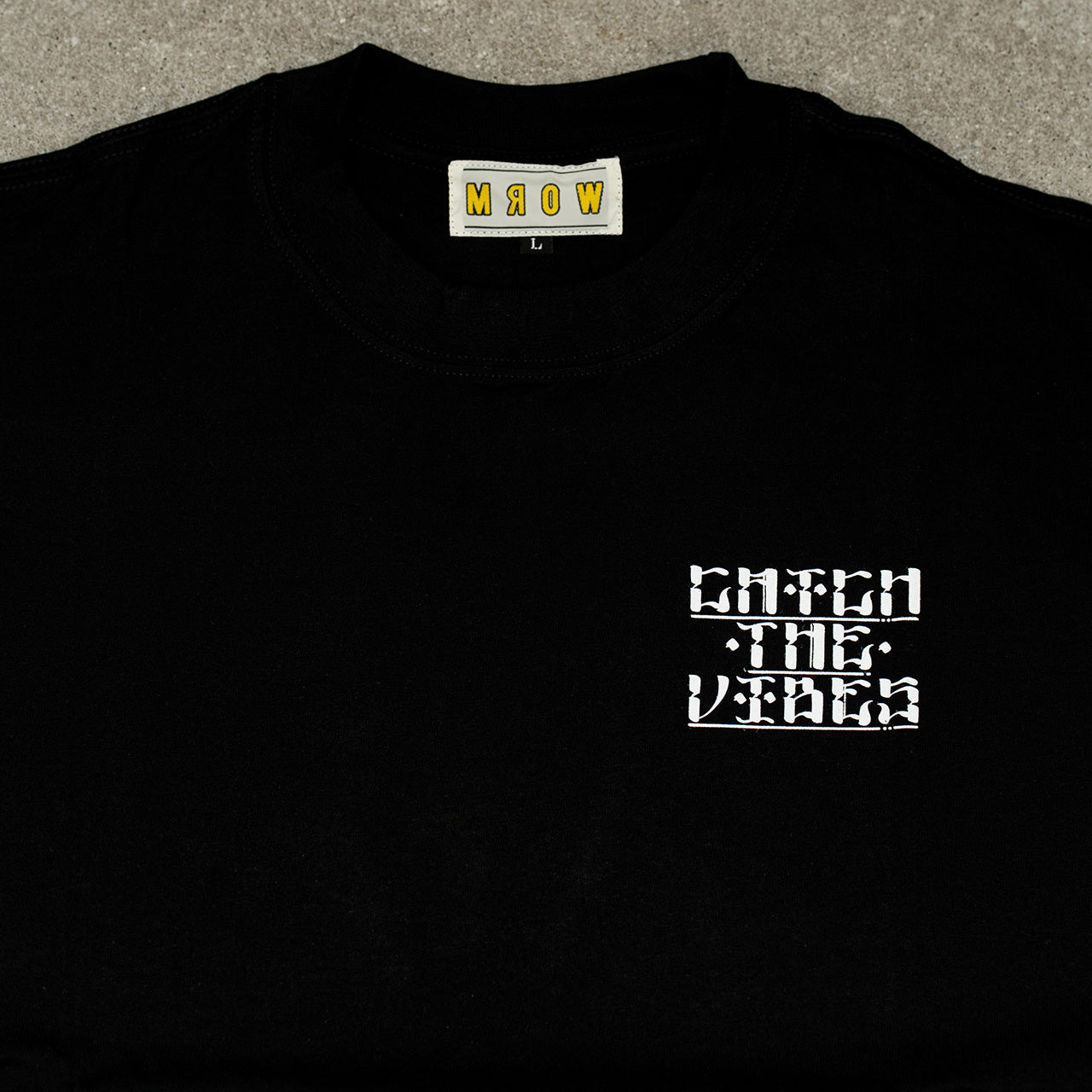 CATCH THE VIBES LOGO TEE Black XL-WORM TOKYO-WORM TOKYO WEB STORE-100% Authentic Sneakers
