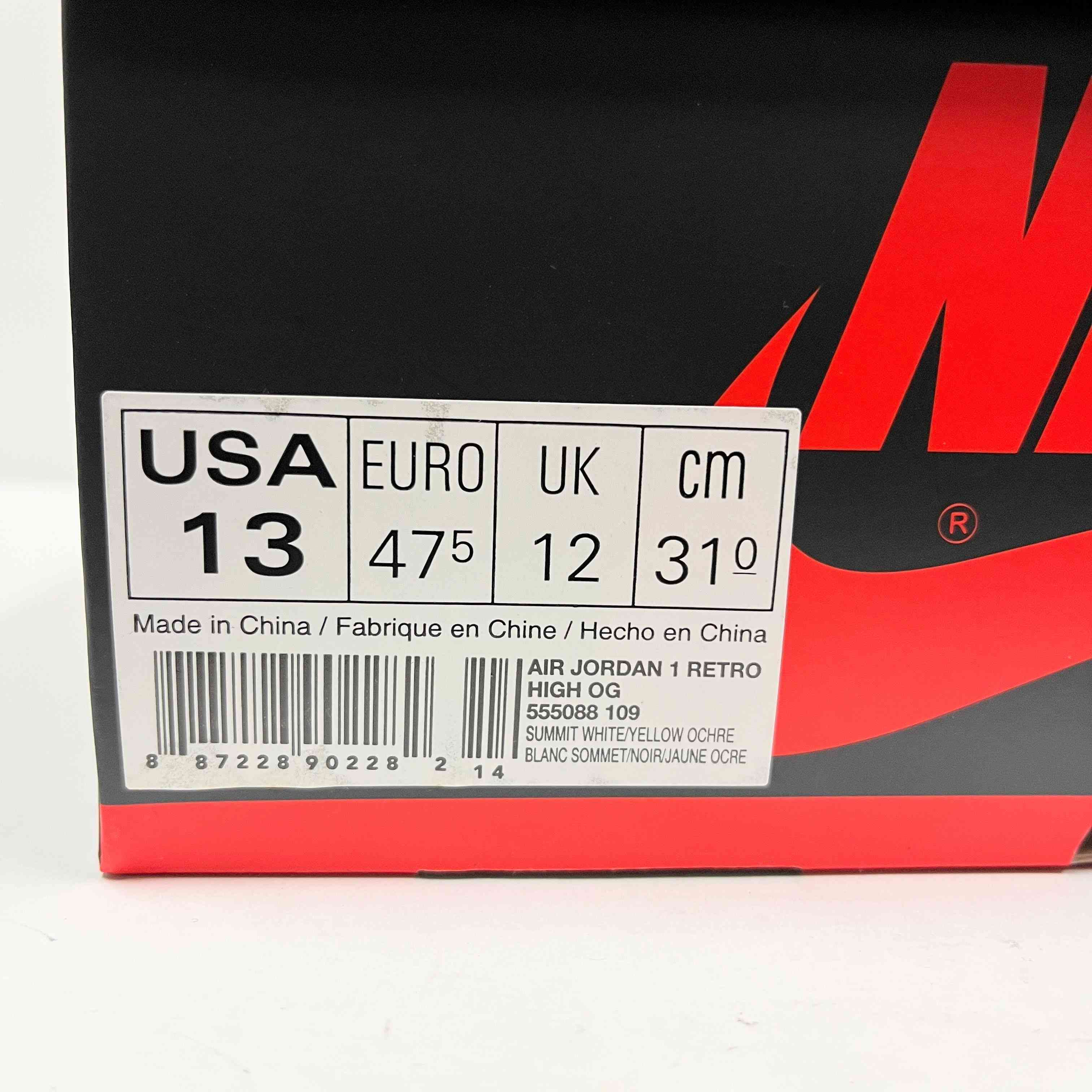 【US13】 AIR JORDAN 1 RETRO HIGH OG 555088-109 【USED】