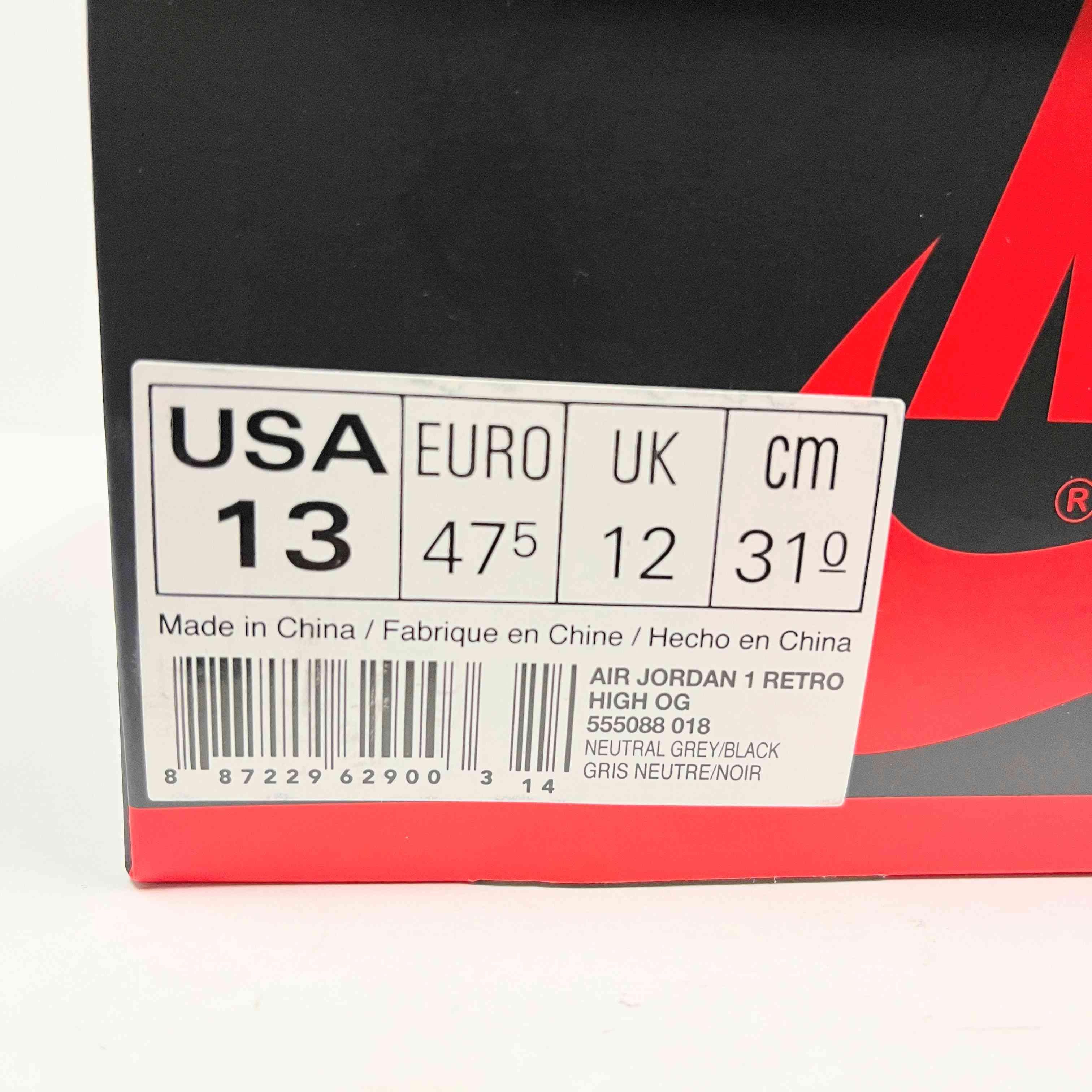【US13】 AIR JORDAN 1 RETRO HIGH OG 555088-018 【USED】
