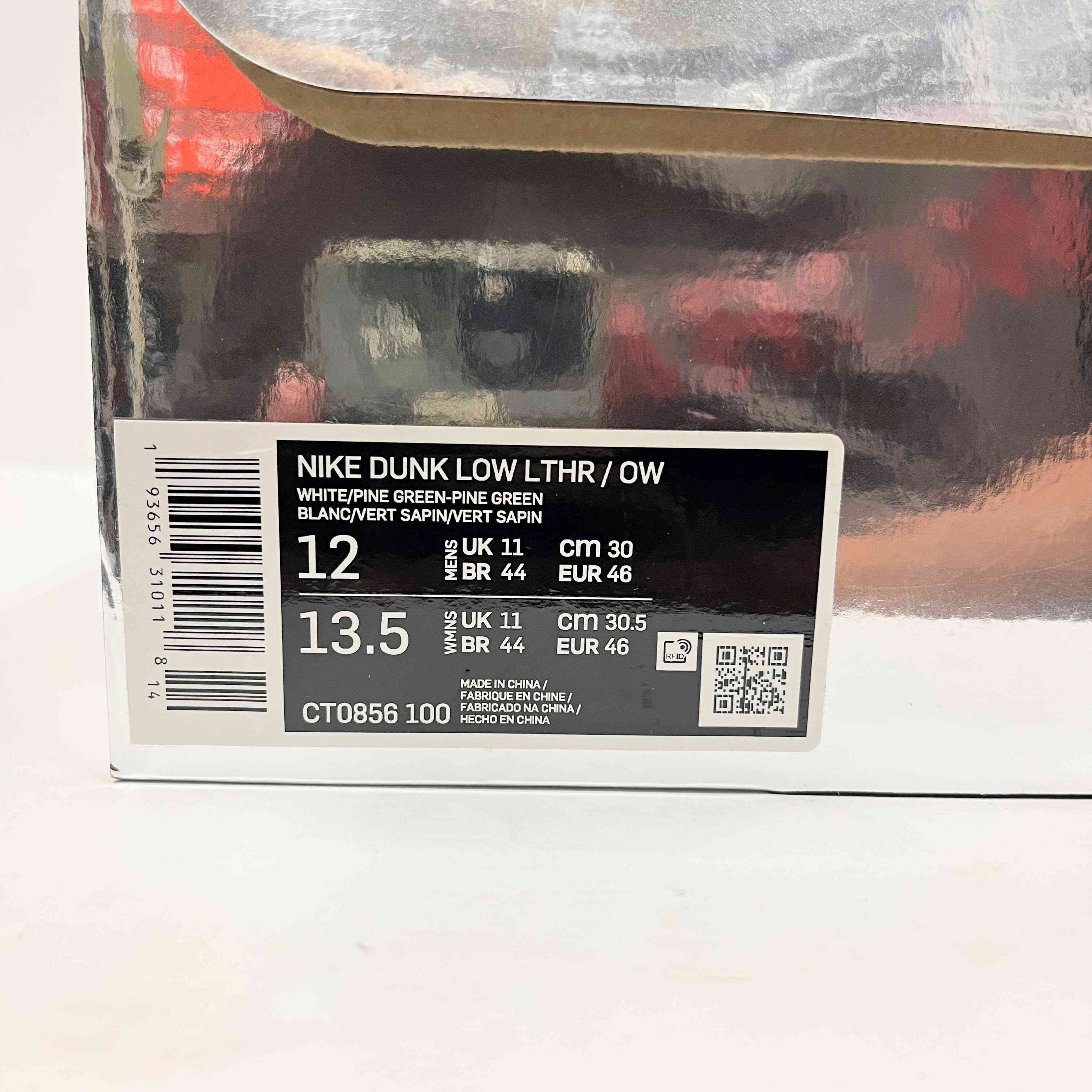 【US12】 NIKE DUNK LOW LTHR/OW CT0856-100 【USED】