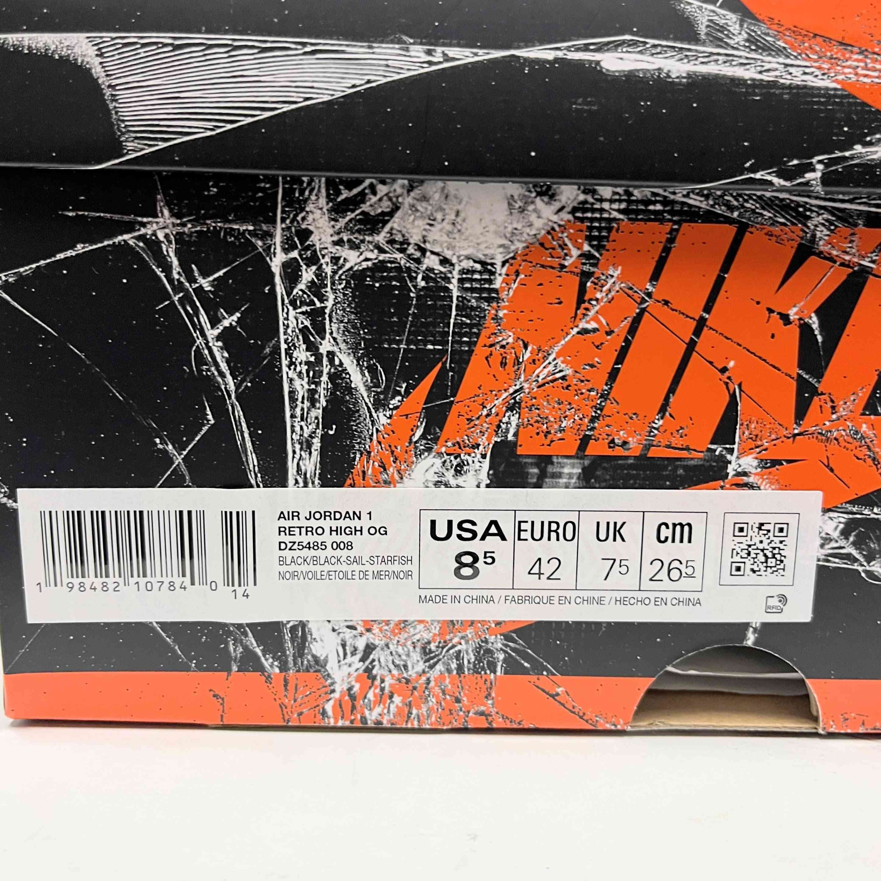 【US8.5】 AIR JORDAN 1 RETRO HIGH OG SHATTERED BACKBOARD 2025 DZ5485-008 【USED】