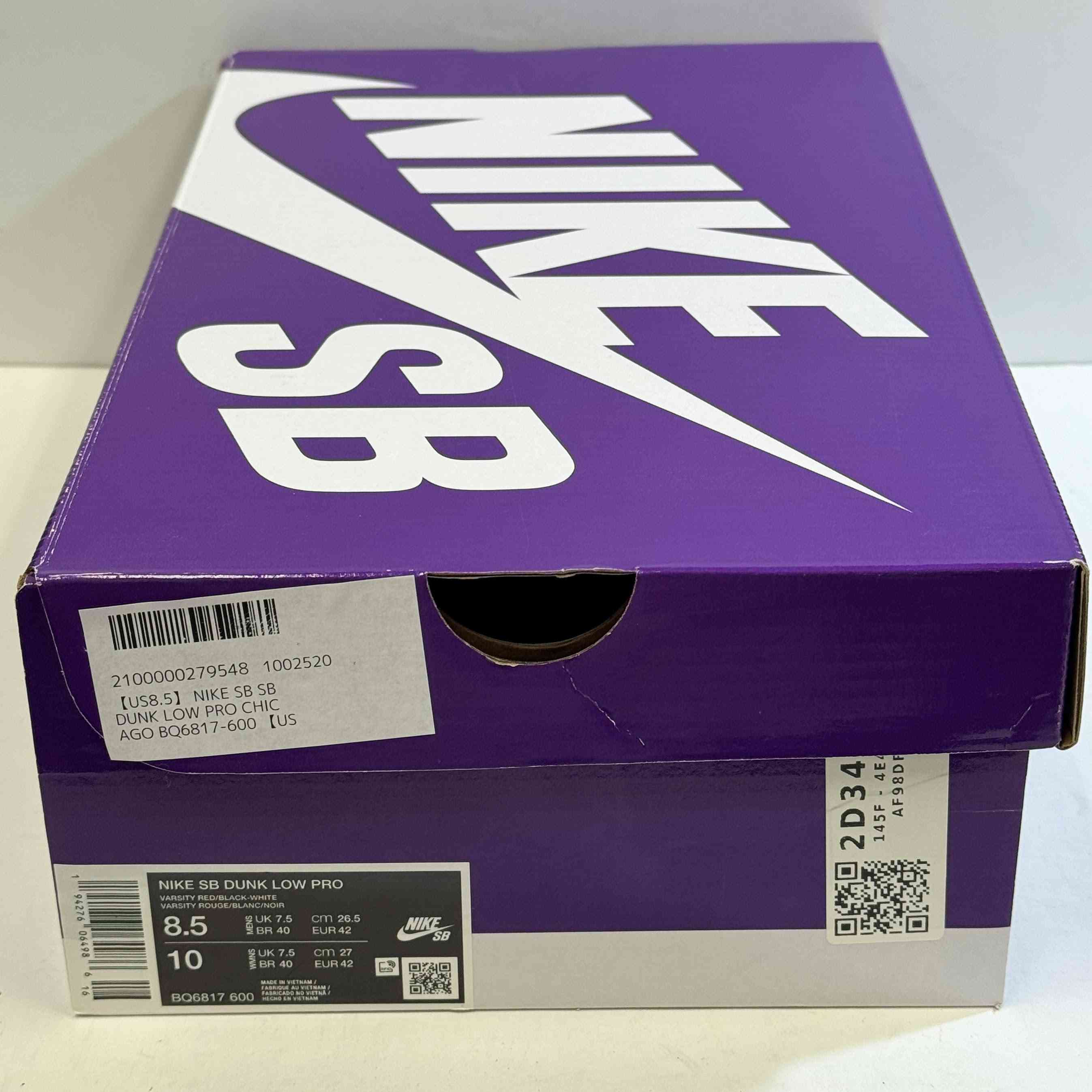 【US8.5】 NIKE SB SB DUNK LOW PRO CHICAGO BQ6817-600 【USED】