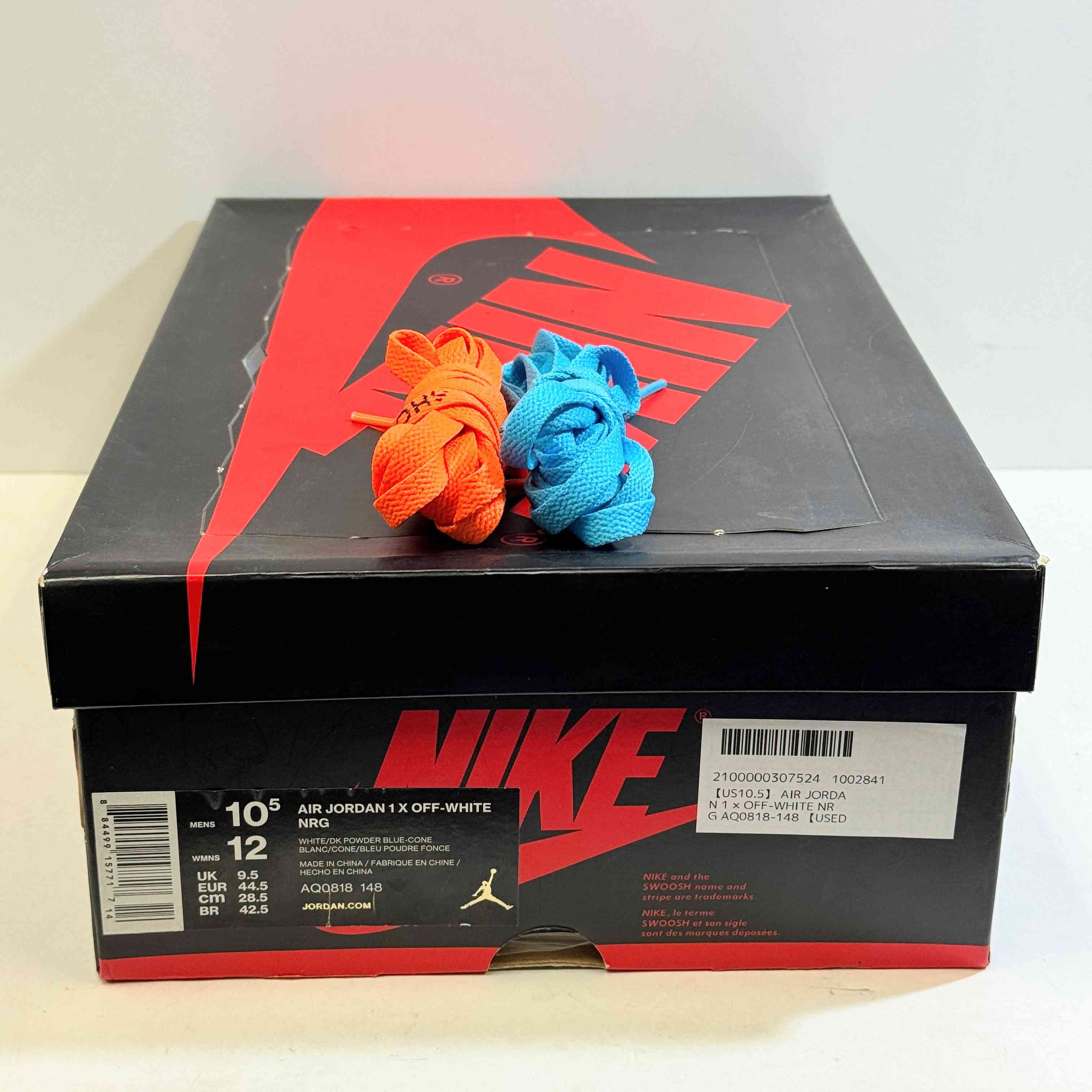 【US10.5】 AIR JORDAN 1 × OFF-WHITE NRG AQ0818-148 【USED】