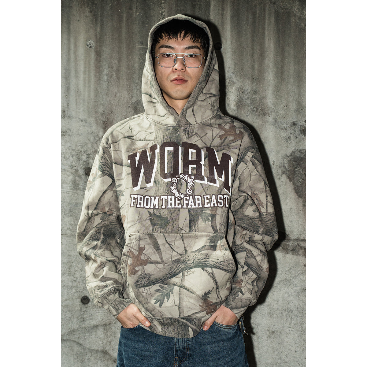 WORM COLLEGE LOGO HOODIE (CAMO)