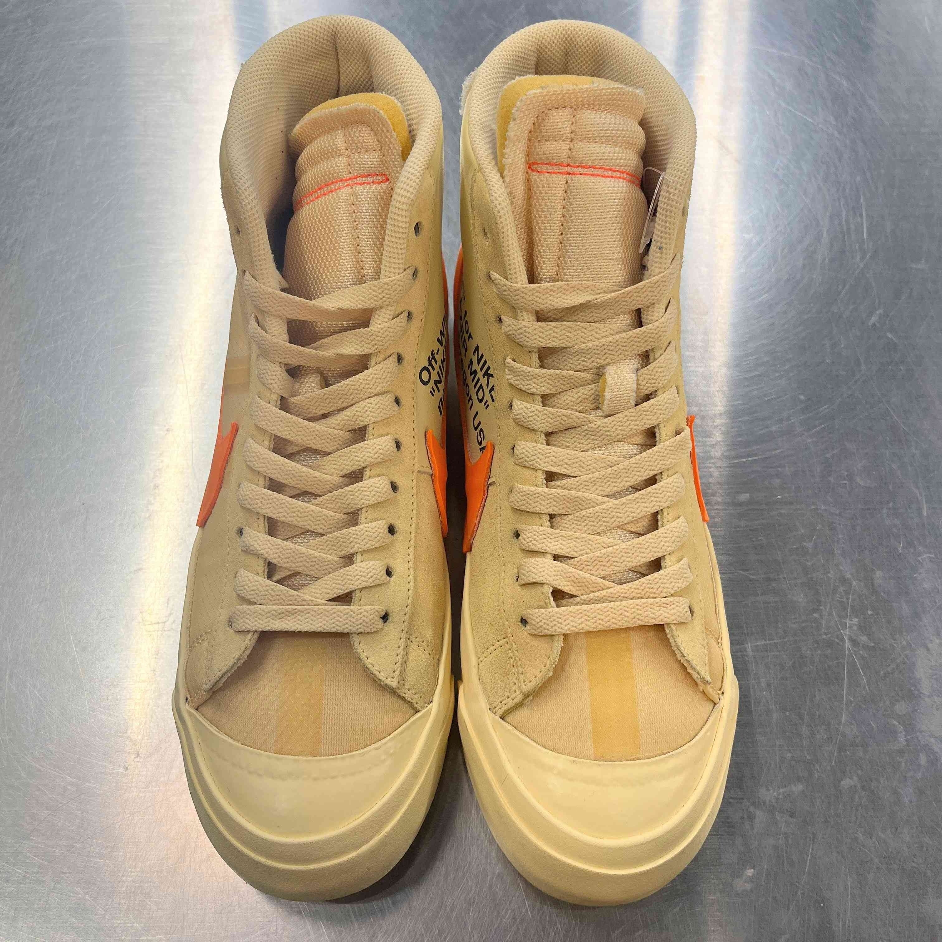【US9】 NIKE THE 10 : NIKE BLAZER MID OFF WHITE AA3832-700 【USED】