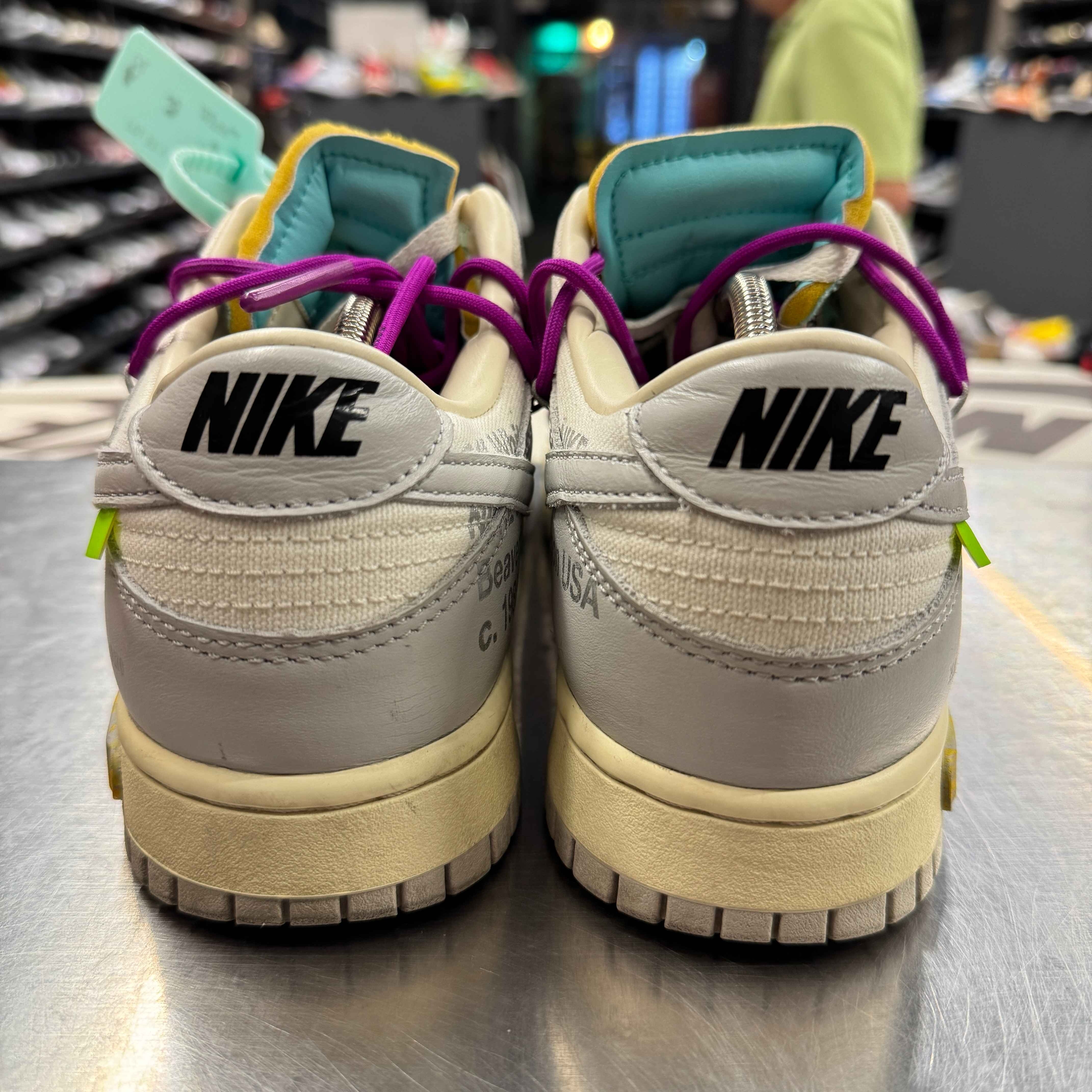 【US9】 NIKE DUNK LOW OFF-WHITE 1 OF 50 21 DM1602-100 【USED】