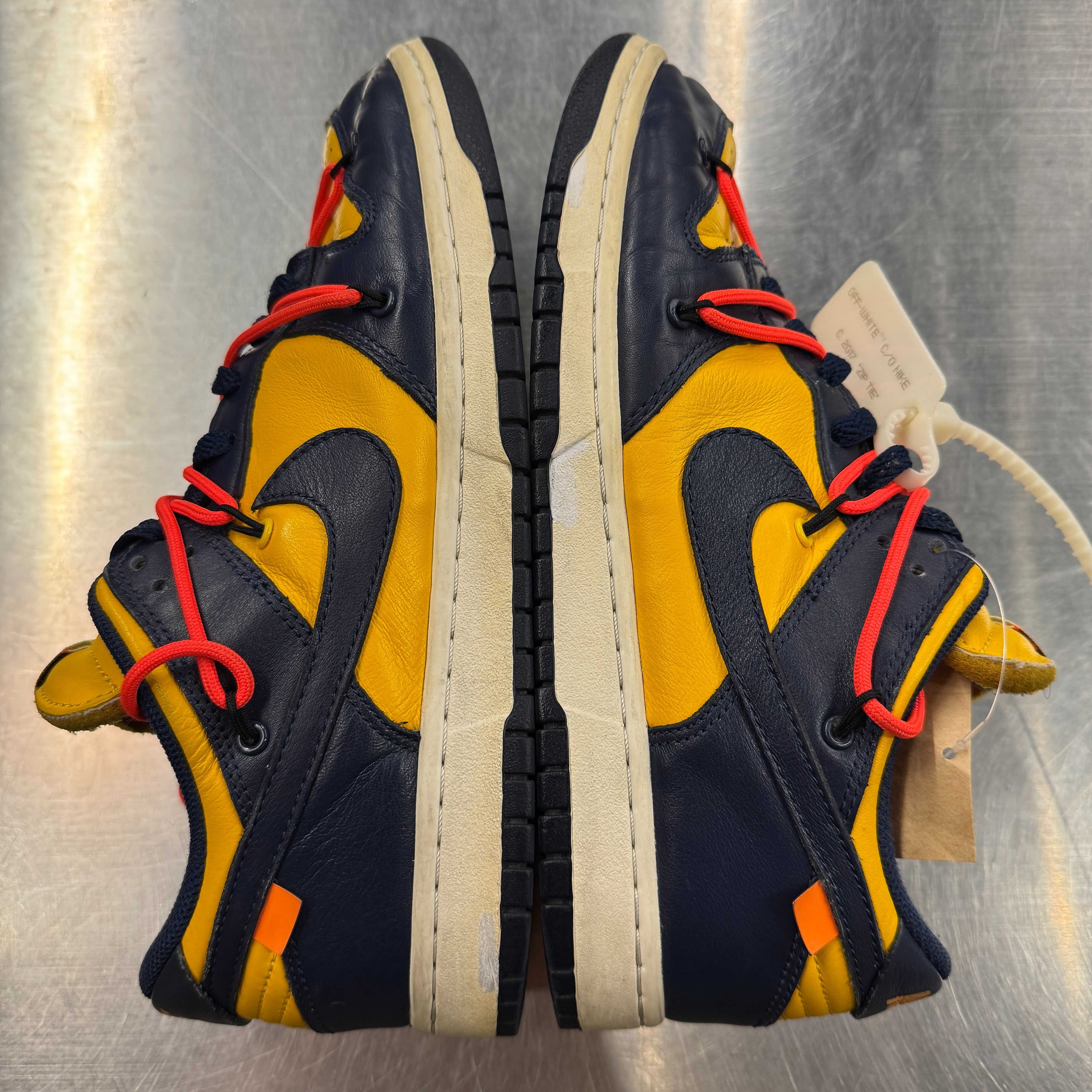【US9】 NIKE DUNK LOW LTHR / OW off-white CT0856-700 【USED】
