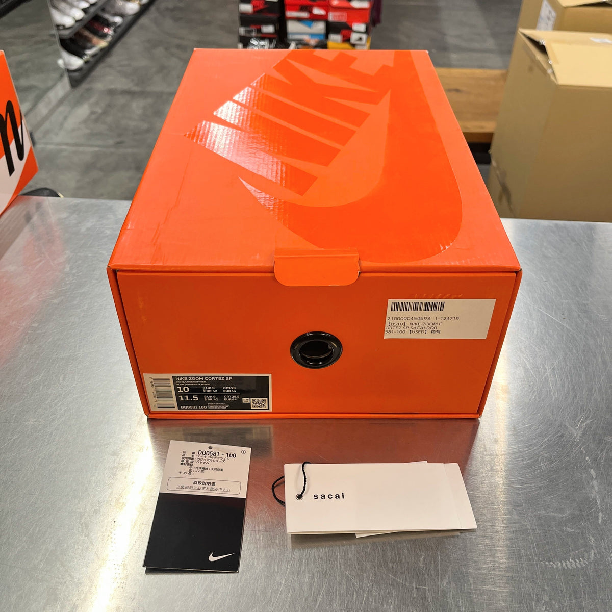 【US10】 NIKE ZOOM CORTEZ SP SACAI DQ0581-100 【USED】