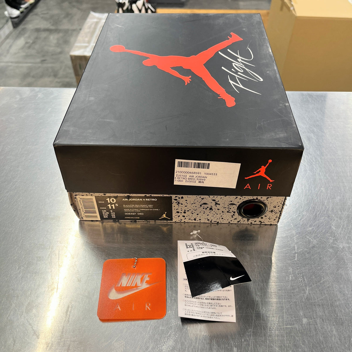 【US10】 AIR JORDAN 4 RETRO BRED 308497-060 【USED】