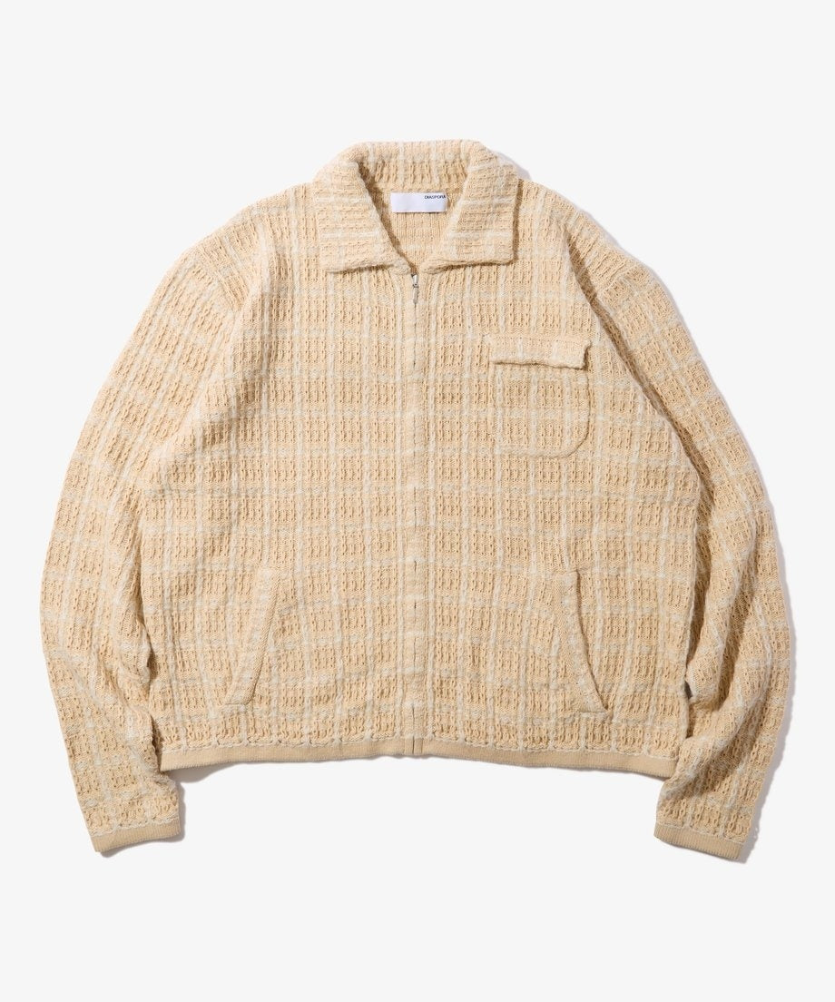 Diaspora skateboards Tweed Knit Jacket Ivory XL