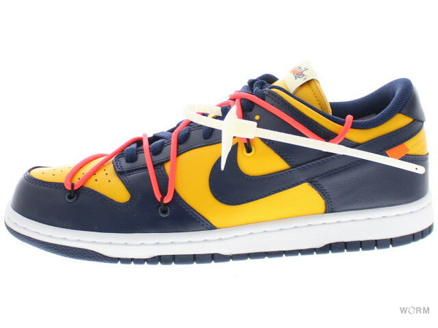 【US8】 NIKE DUNK LOW LTHR / OW OFF-WHITE UNIVERSITY GOLD CT0856-700 【DS】