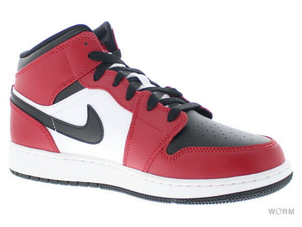 【US7】 AIR JORDAN 1 MID GS CHICAGO BLACK TOE 554725-069 【DS】