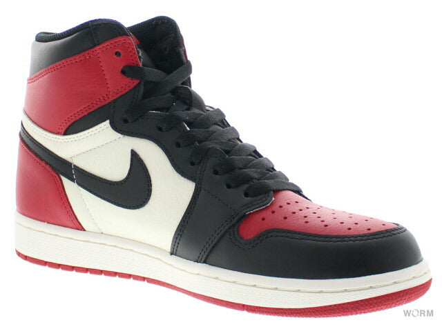 【US10】 AIR JORDAN 1 RETRO HIGH OG BRED TOE 555088-610 【DS】