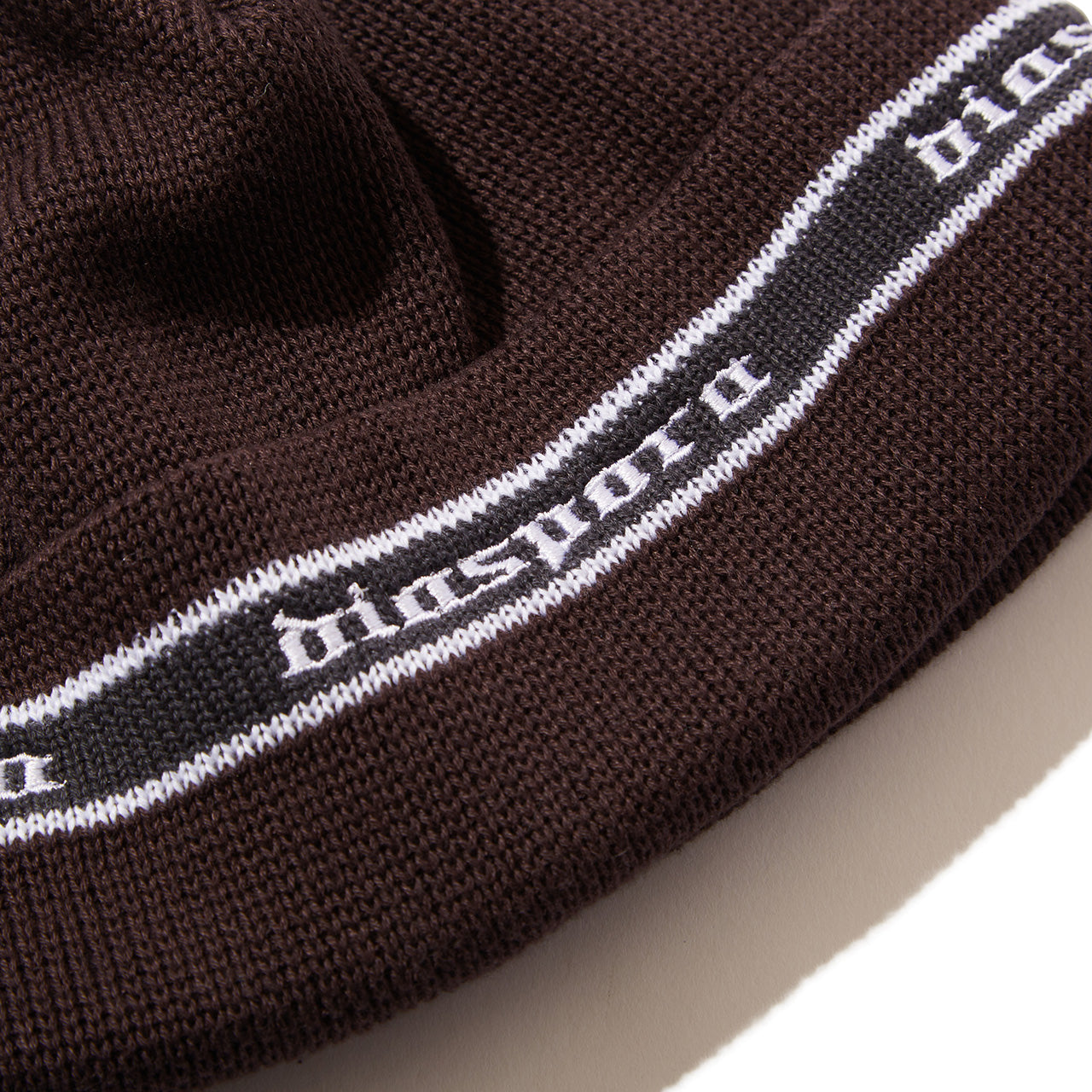 Diaspora skateboards Embroidered Lined Logo Beanie Brown