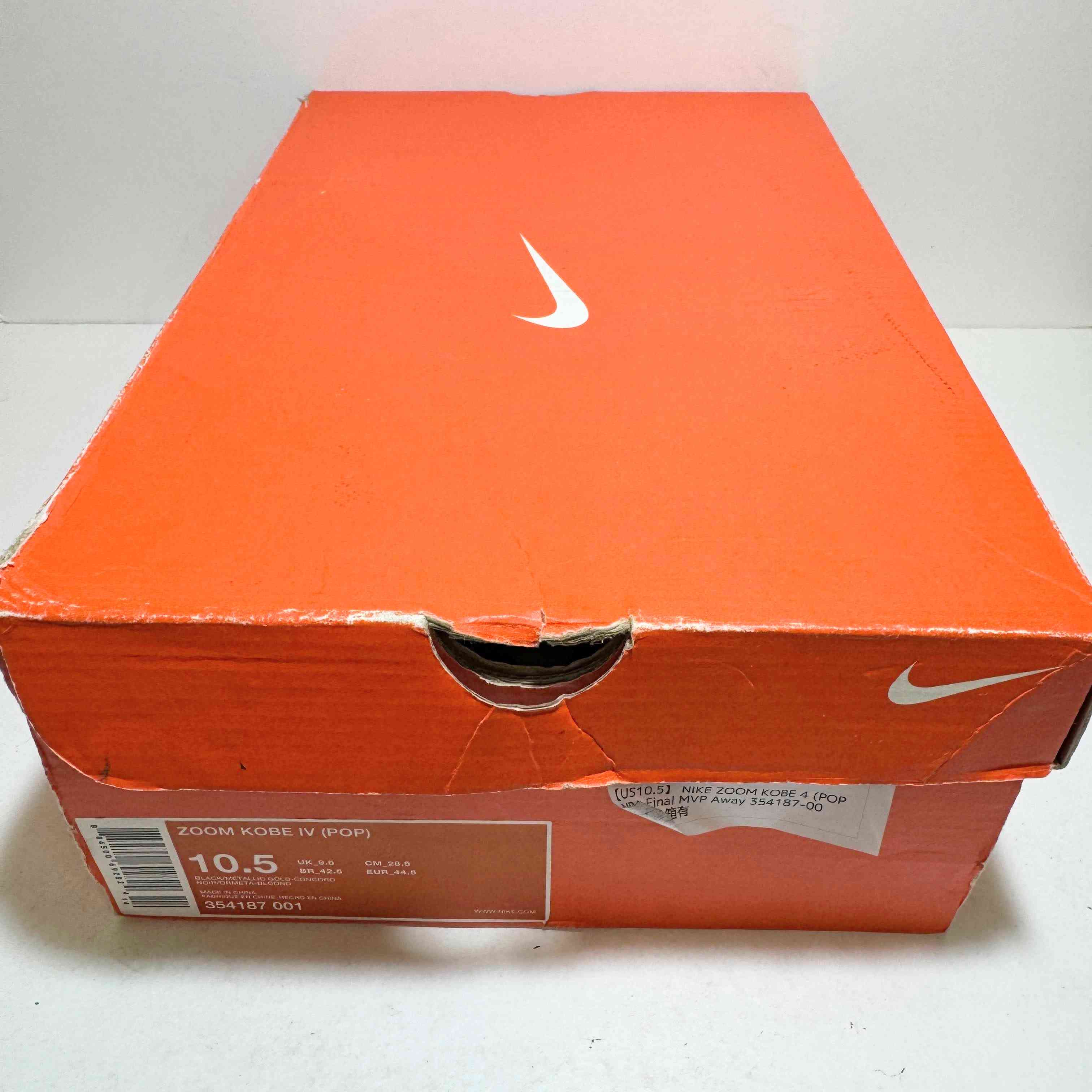 【US10.5】 NIKE ZOOM KOBE 4 (POP) NBA Final MVP Away 354187-001 【DS】