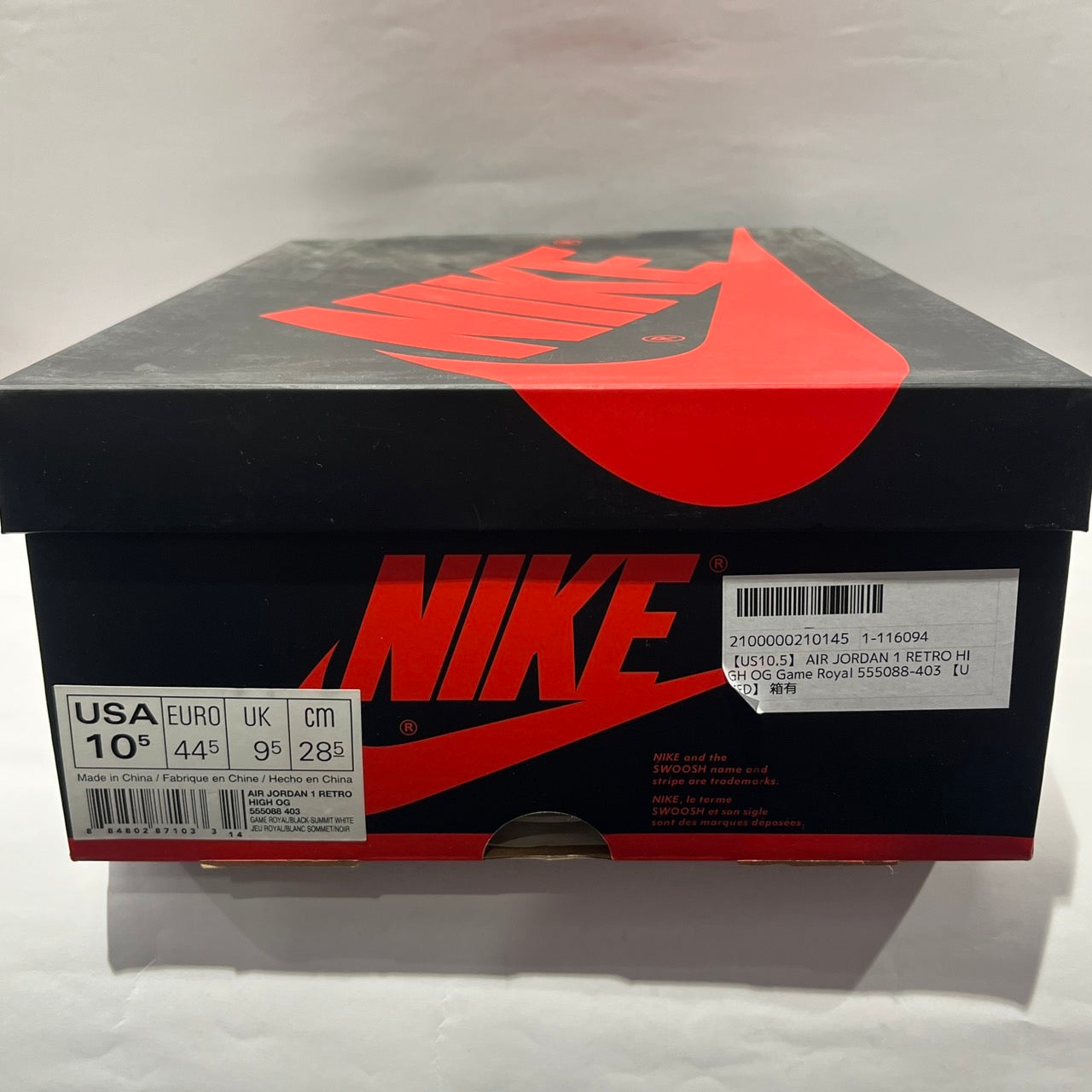 【US10.5】 AIR JORDAN 1 RETRO HIGH OG Game Royal 555088-403 【USED】