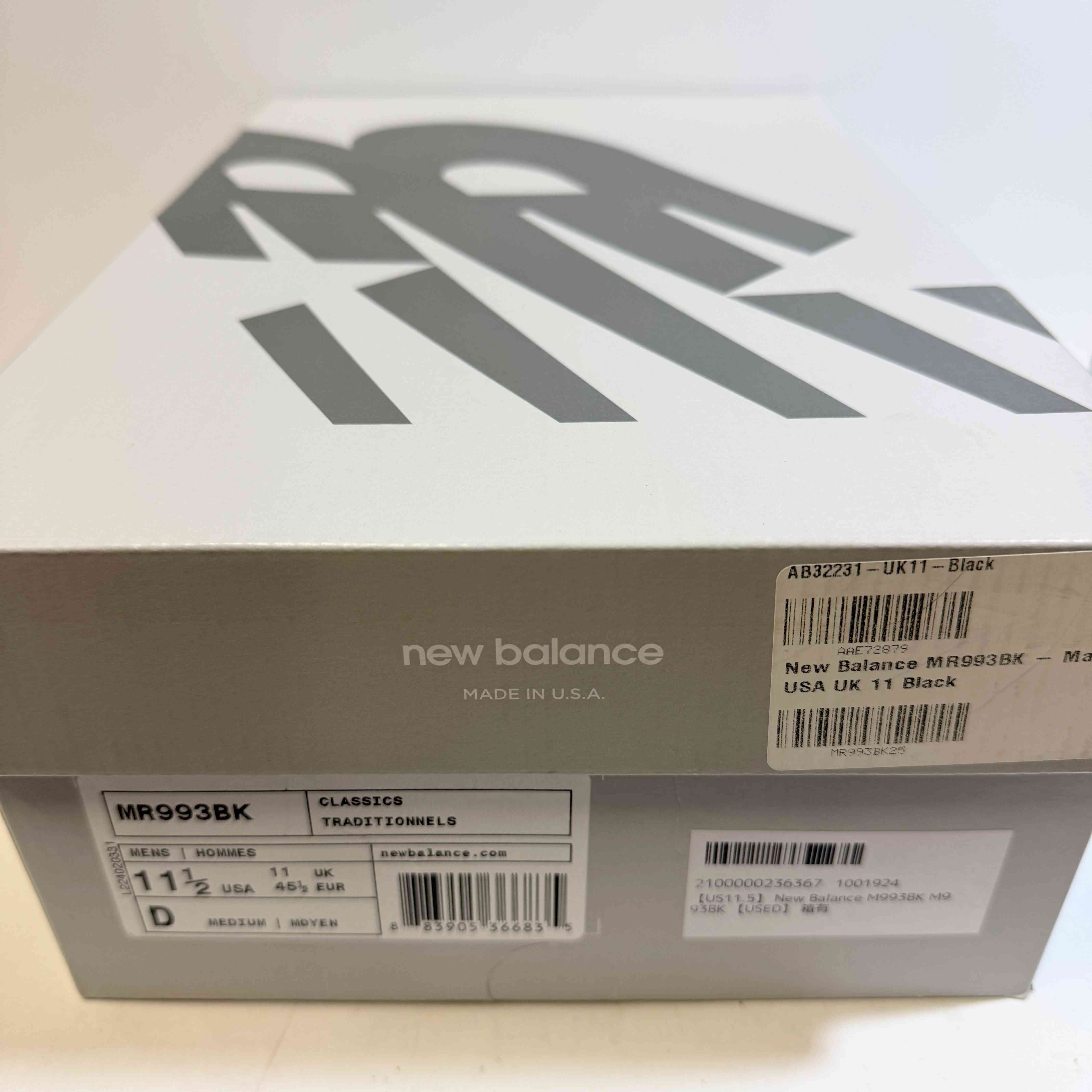 【US11.5】 New Balance M993BK M993BK 【USED】