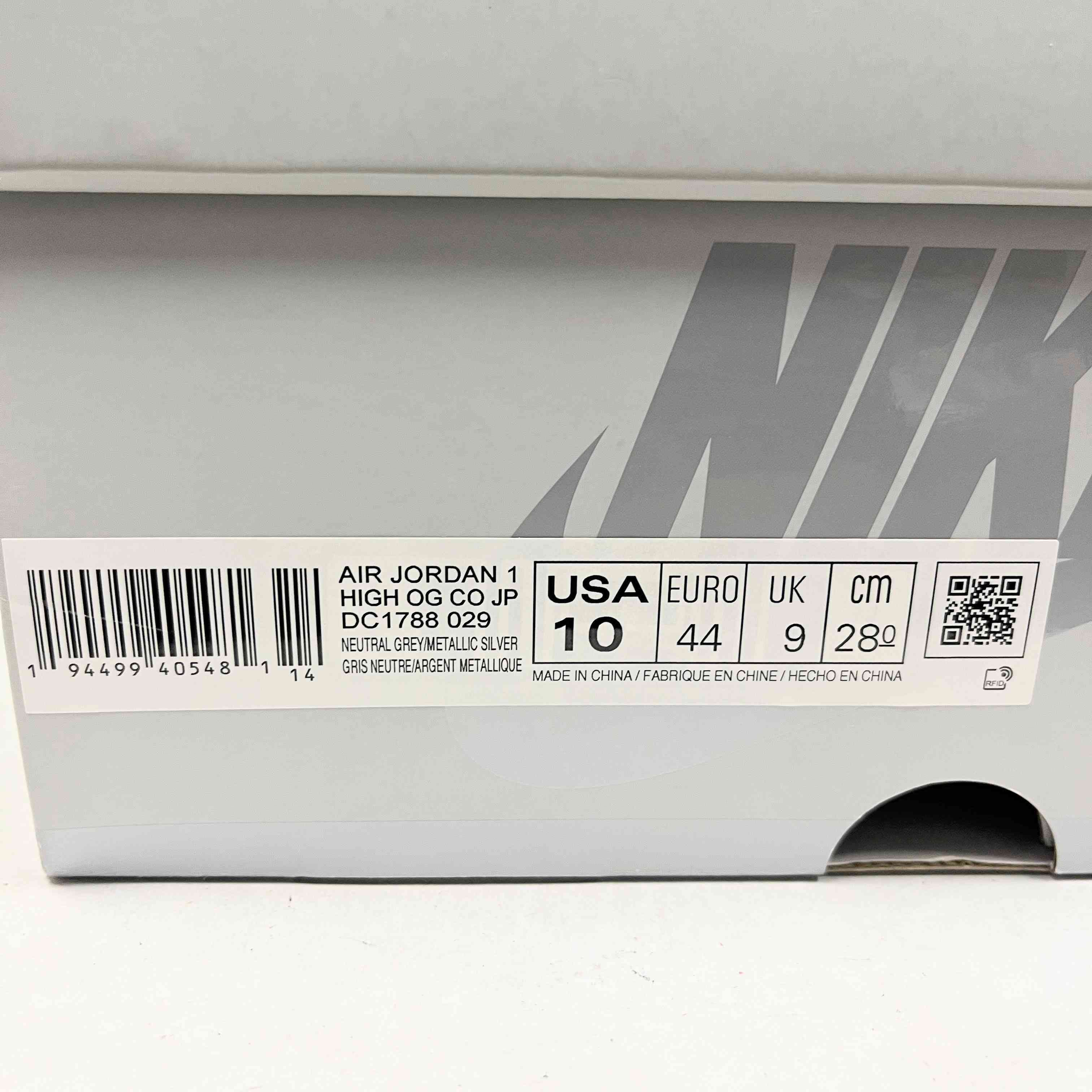 【US10】 AIR JORDAN 1 HIGH OG COJP DC1788-029 【USED】