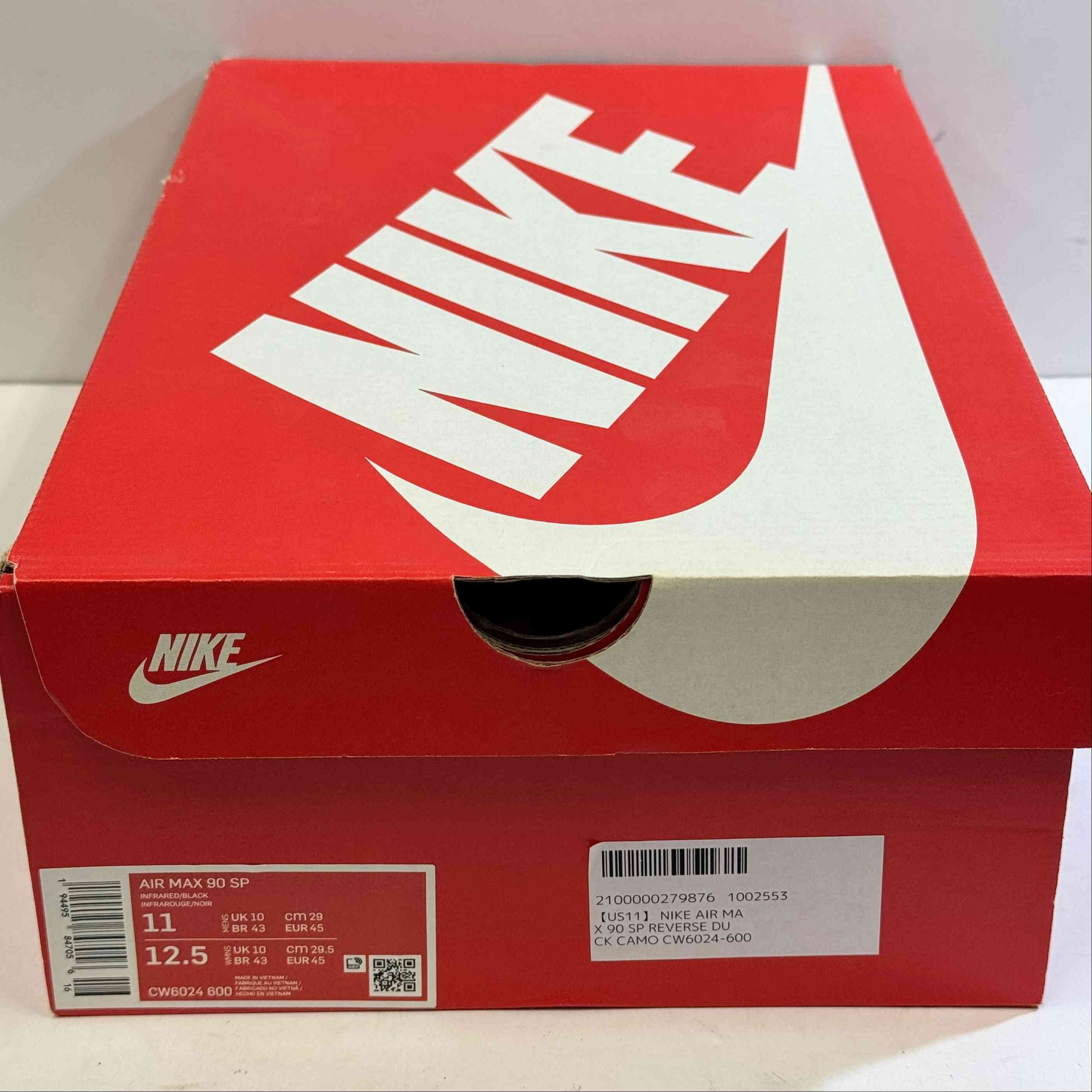 【US11】 NIKE AIR MAX 90 SP REVERSE DUCK CAMO CW6024-600 【USED】