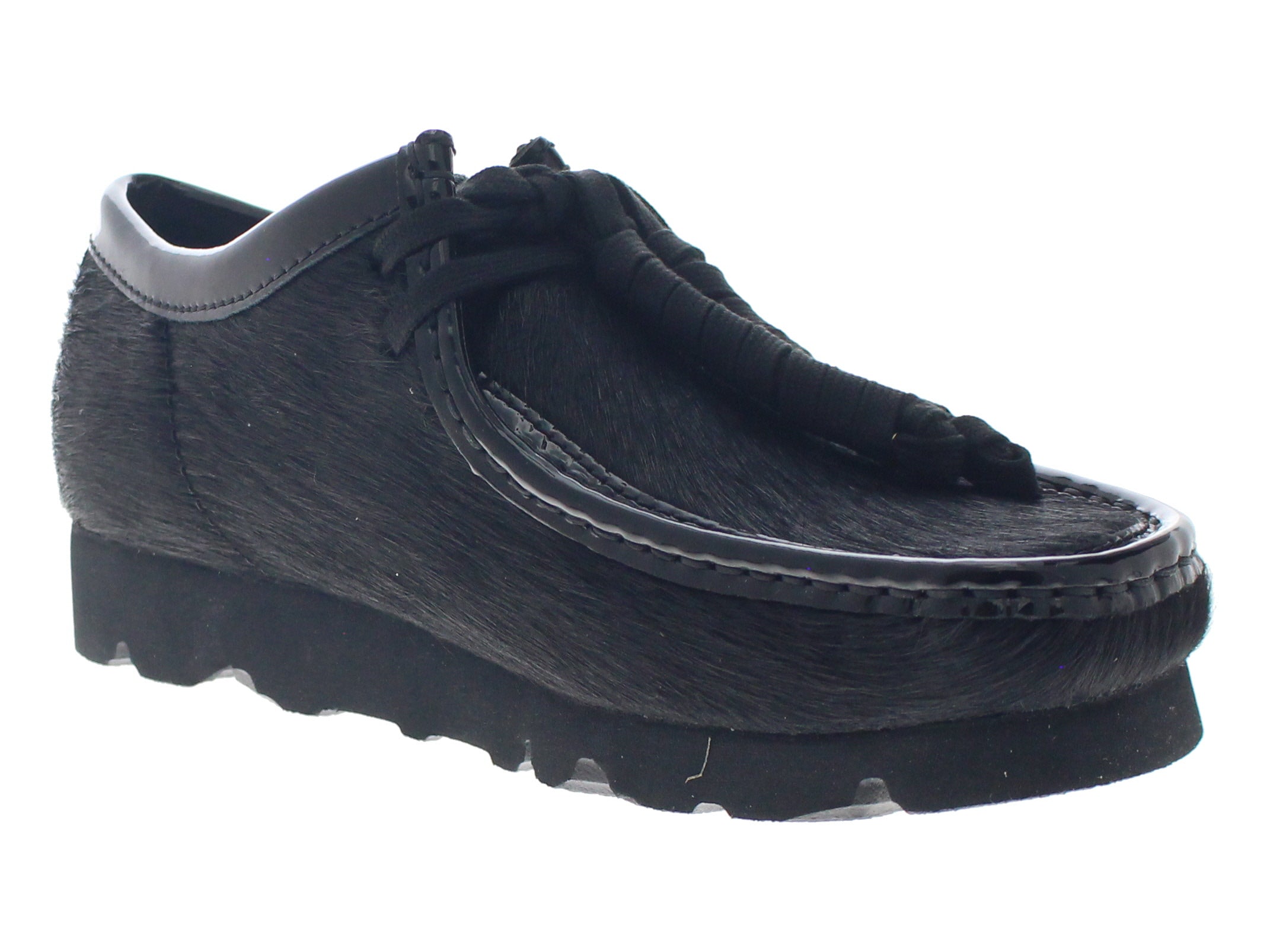 【US7】 CLARKS WALLABEE BLACK HAIR ON 26187743 【DS】