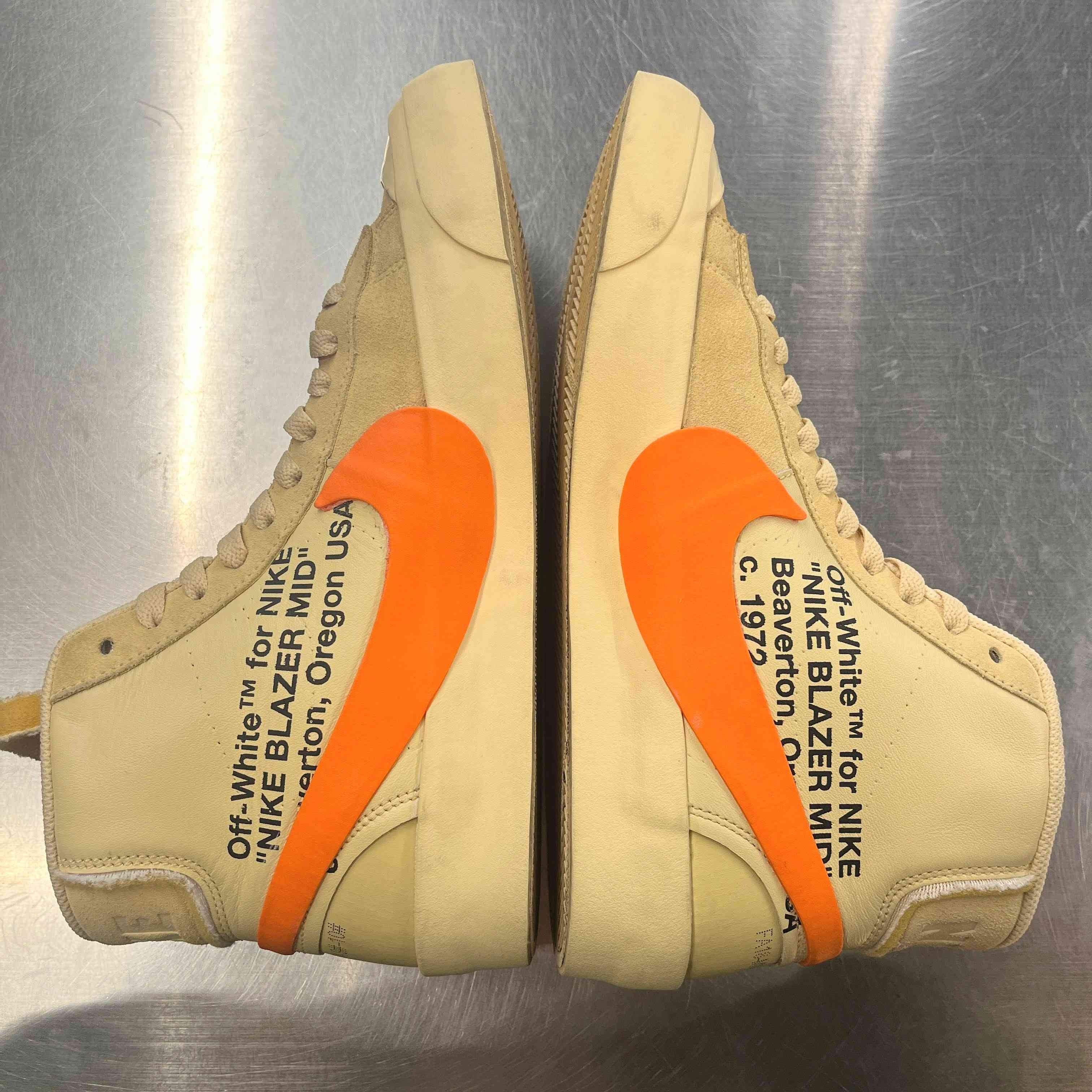 【US9】 NIKE THE 10 : NIKE BLAZER MID OFF WHITE AA3832-700 【USED】