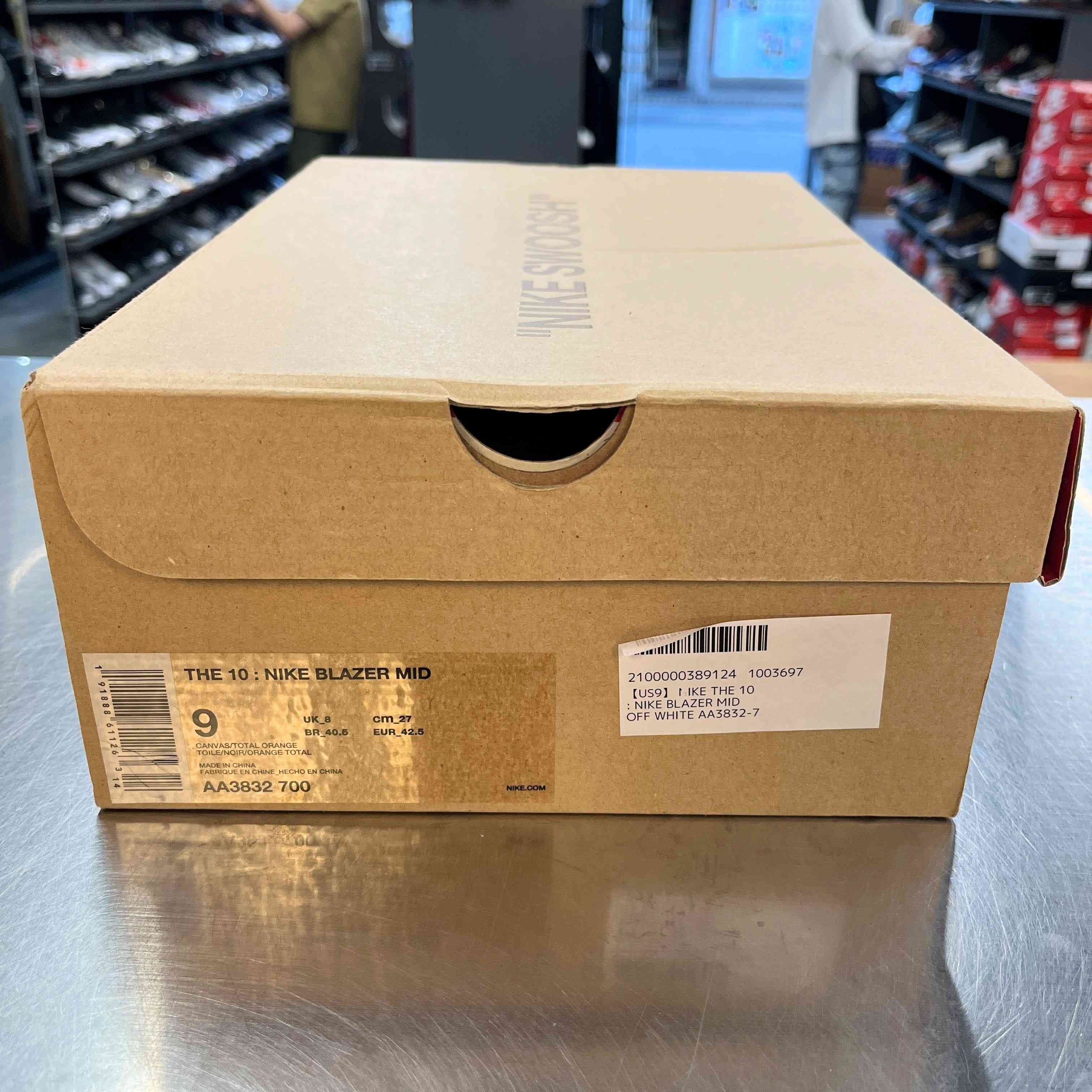 【US9】 NIKE THE 10 : NIKE BLAZER MID OFF WHITE AA3832-700 【USED】