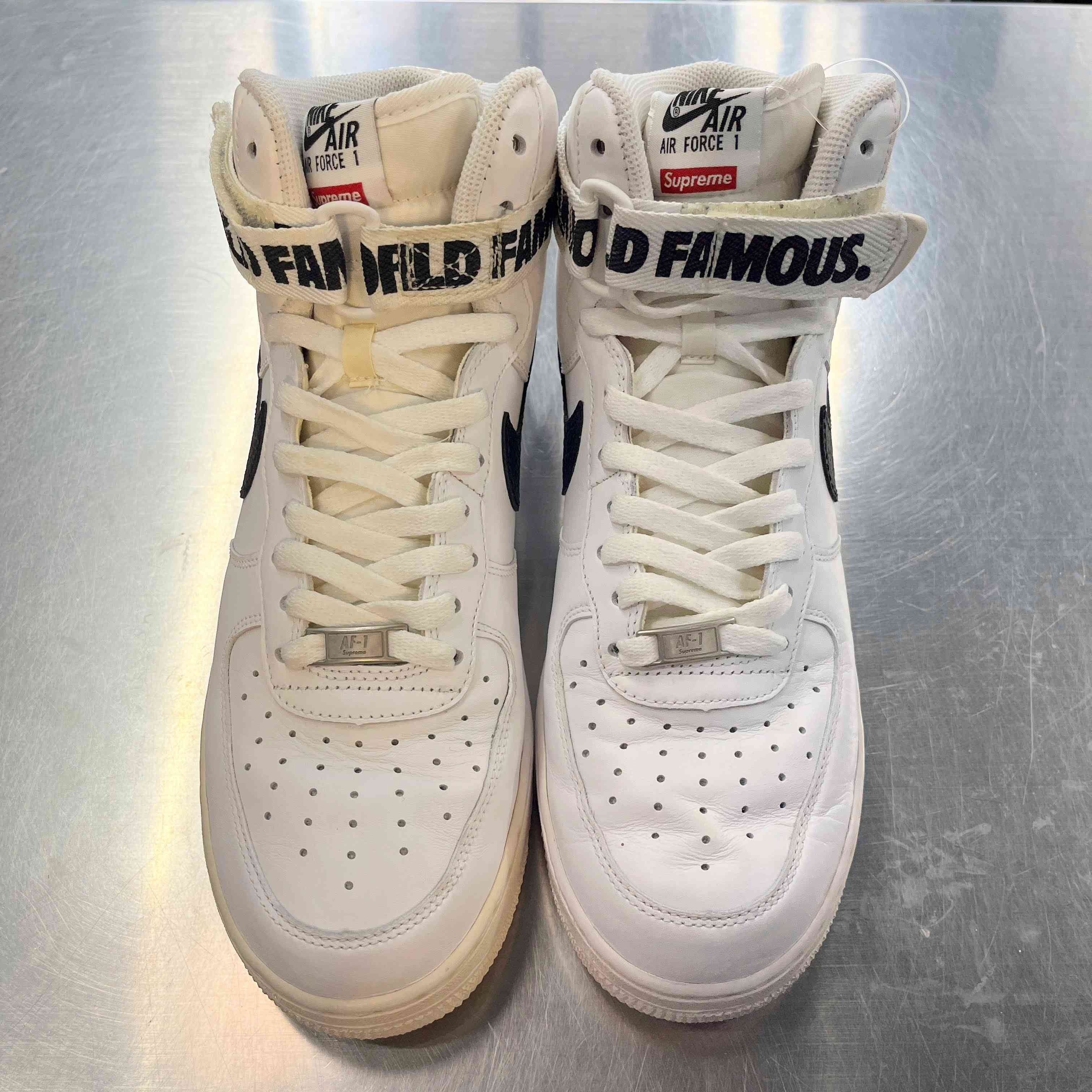 【US9.5】 NIKE AIR FORCE 1 HIGH SUPREME SP SUPREME 698696-100 【USED】