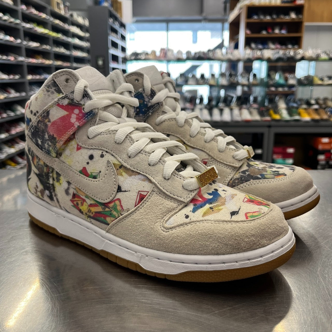 【US9.5】 NIKE SB SB DUNK HIGH OG QS Supreme/Rammellzee FD8779-100 【USED】