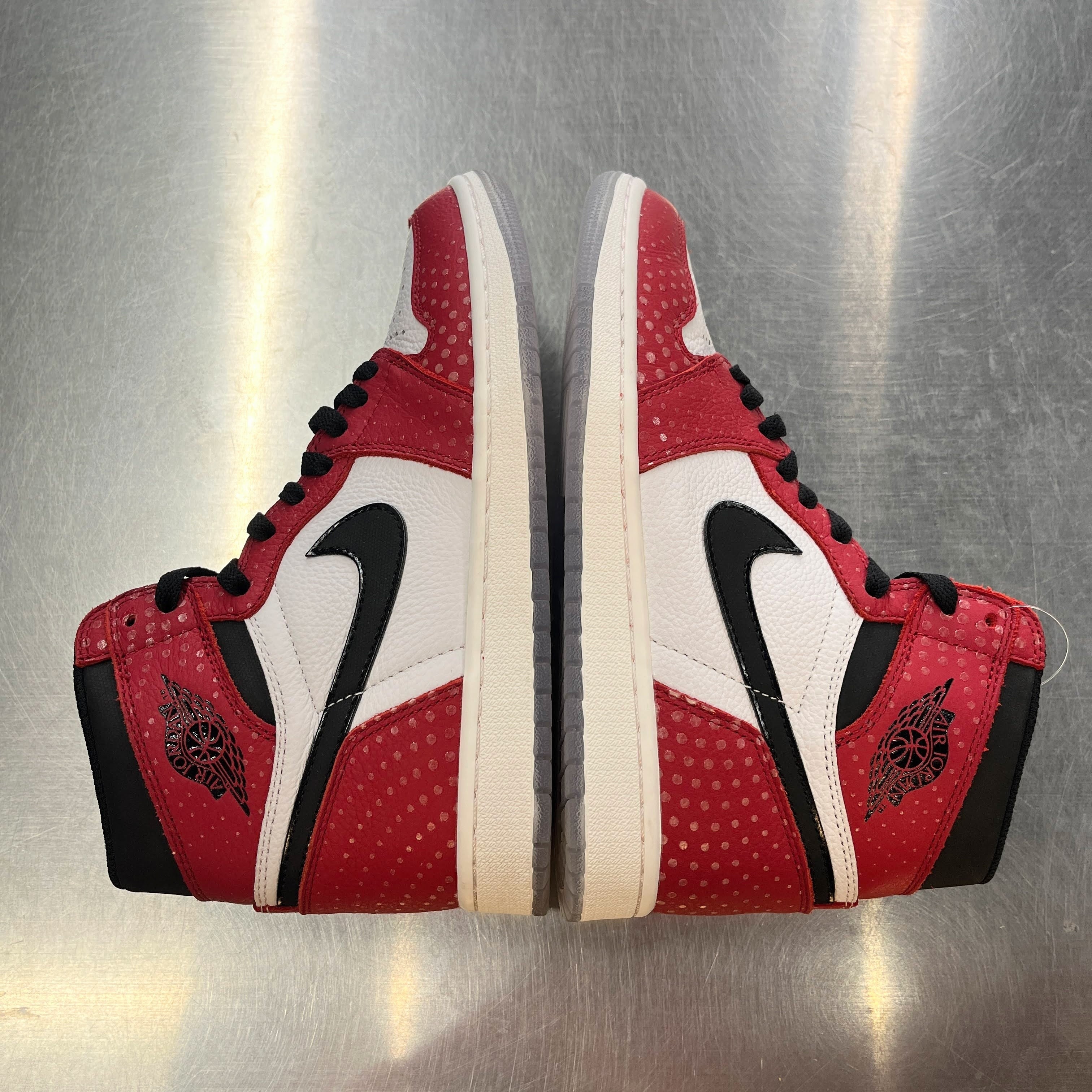 【US8】 AIR JORDAN 1RETRO HIGH OG Spider-Man Origin Story Special Box 555088-602 【USED】