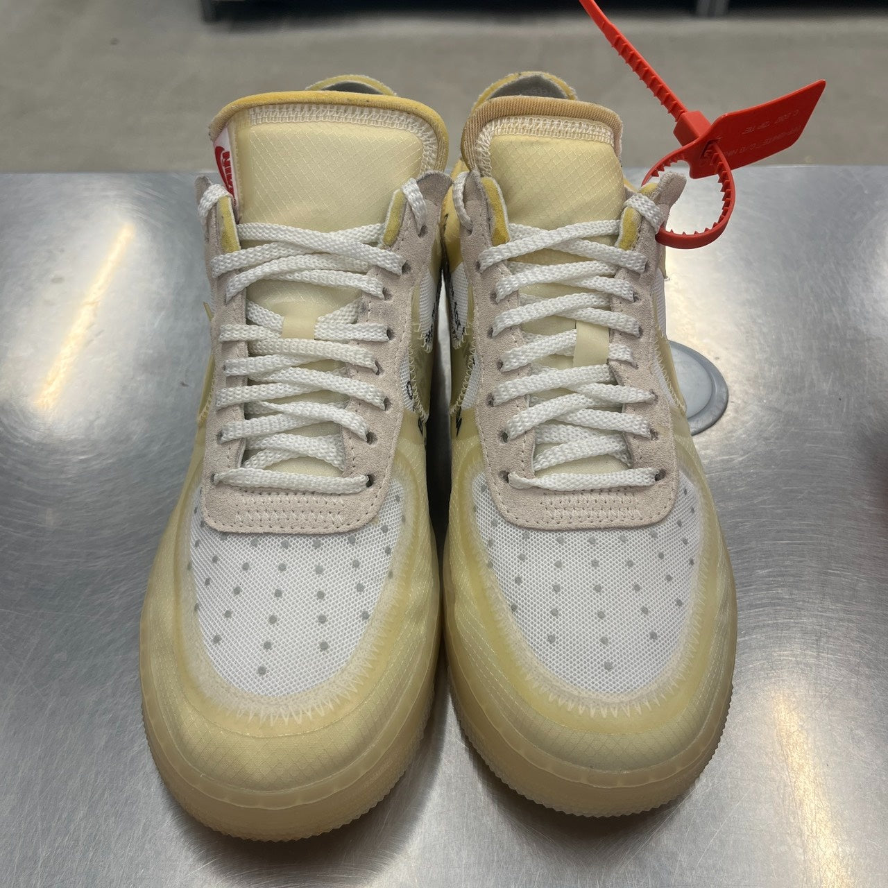 【US8】 NIKE THE 10 : AIR FORCE 1 LOW OFF WHITE AO4606-100 【USED】