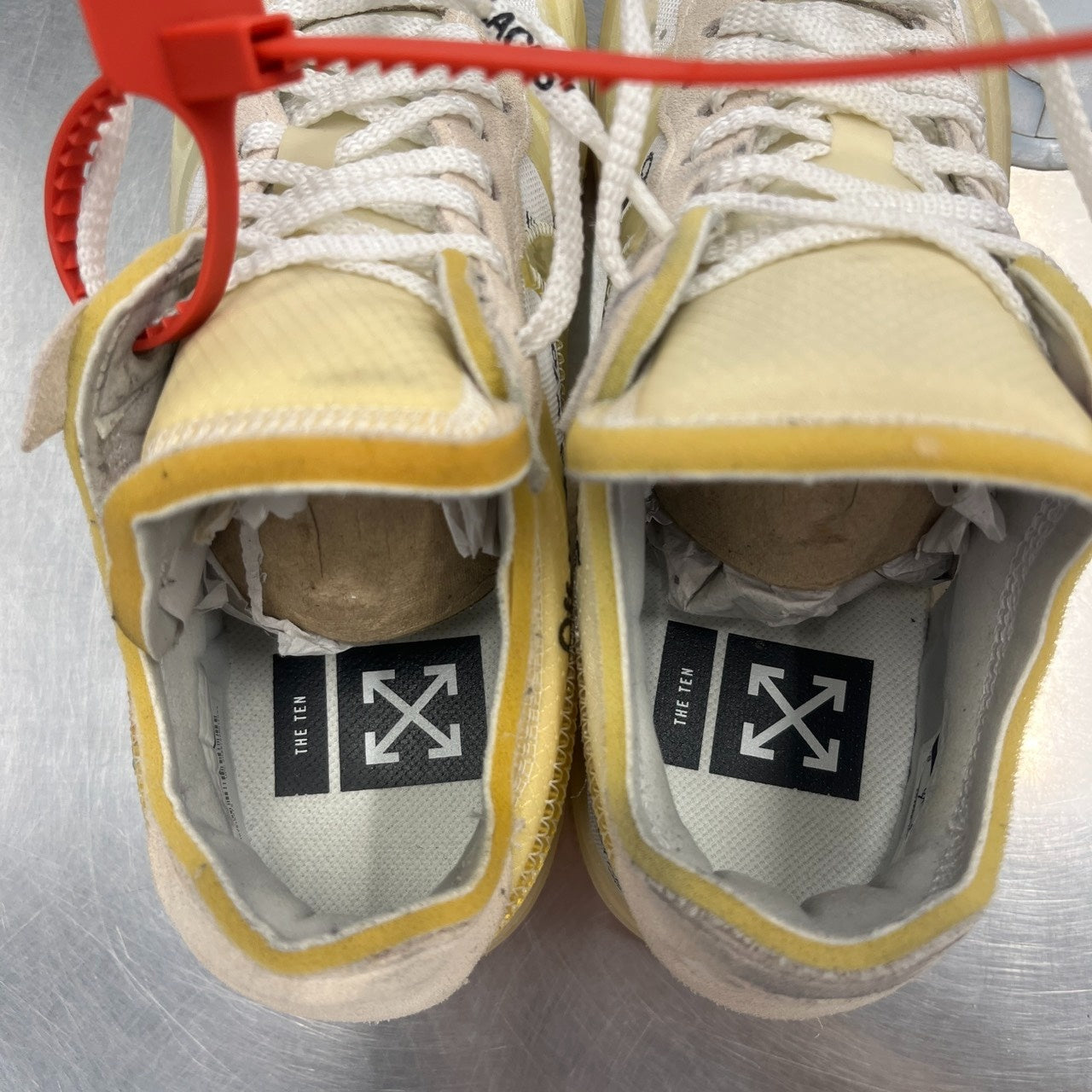 【US8】 NIKE THE 10 : AIR FORCE 1 LOW OFF WHITE AO4606-100 【USED】