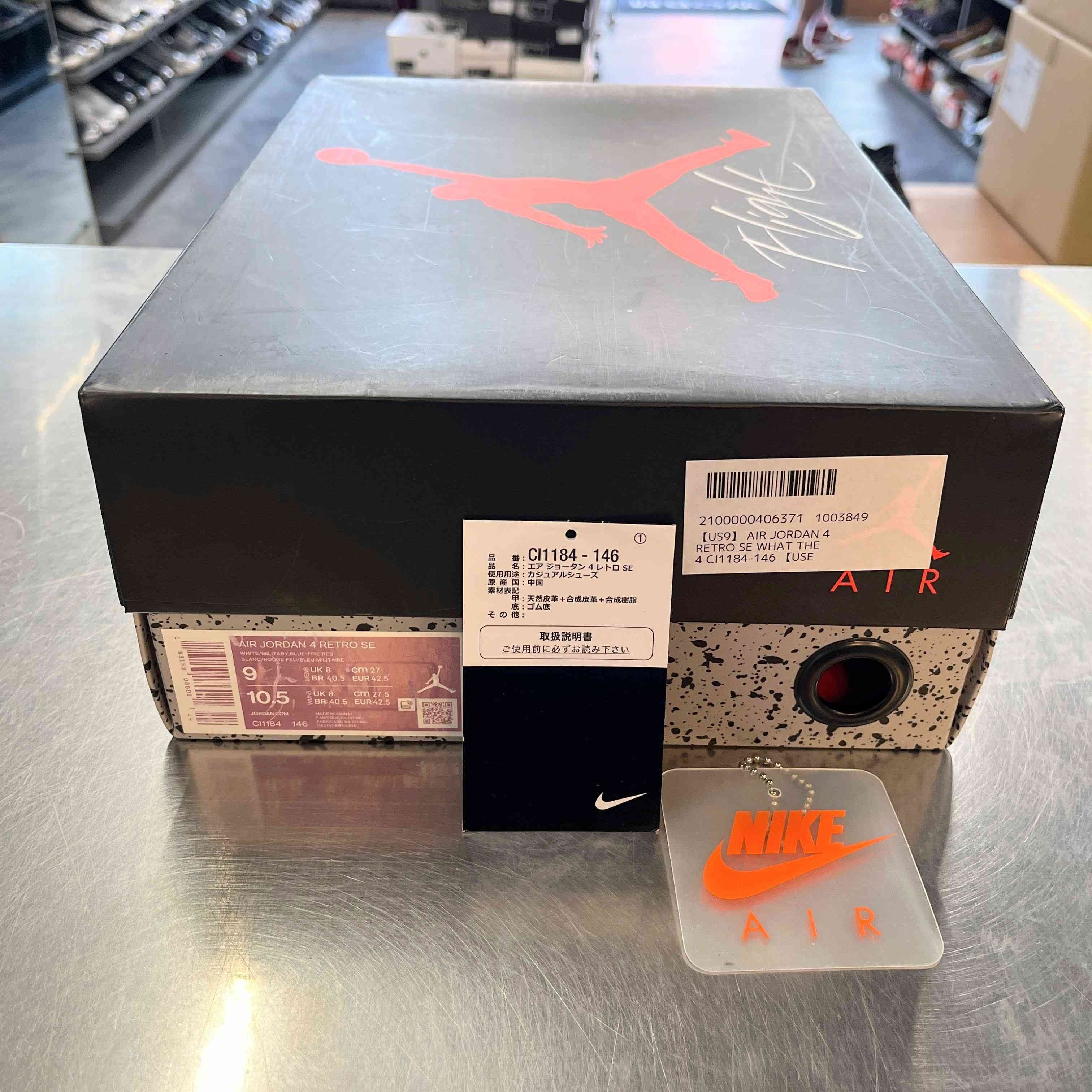 【US9】 AIR JORDAN 4 RETRO SE WHAT THE 4 CI1184-146 【USED】