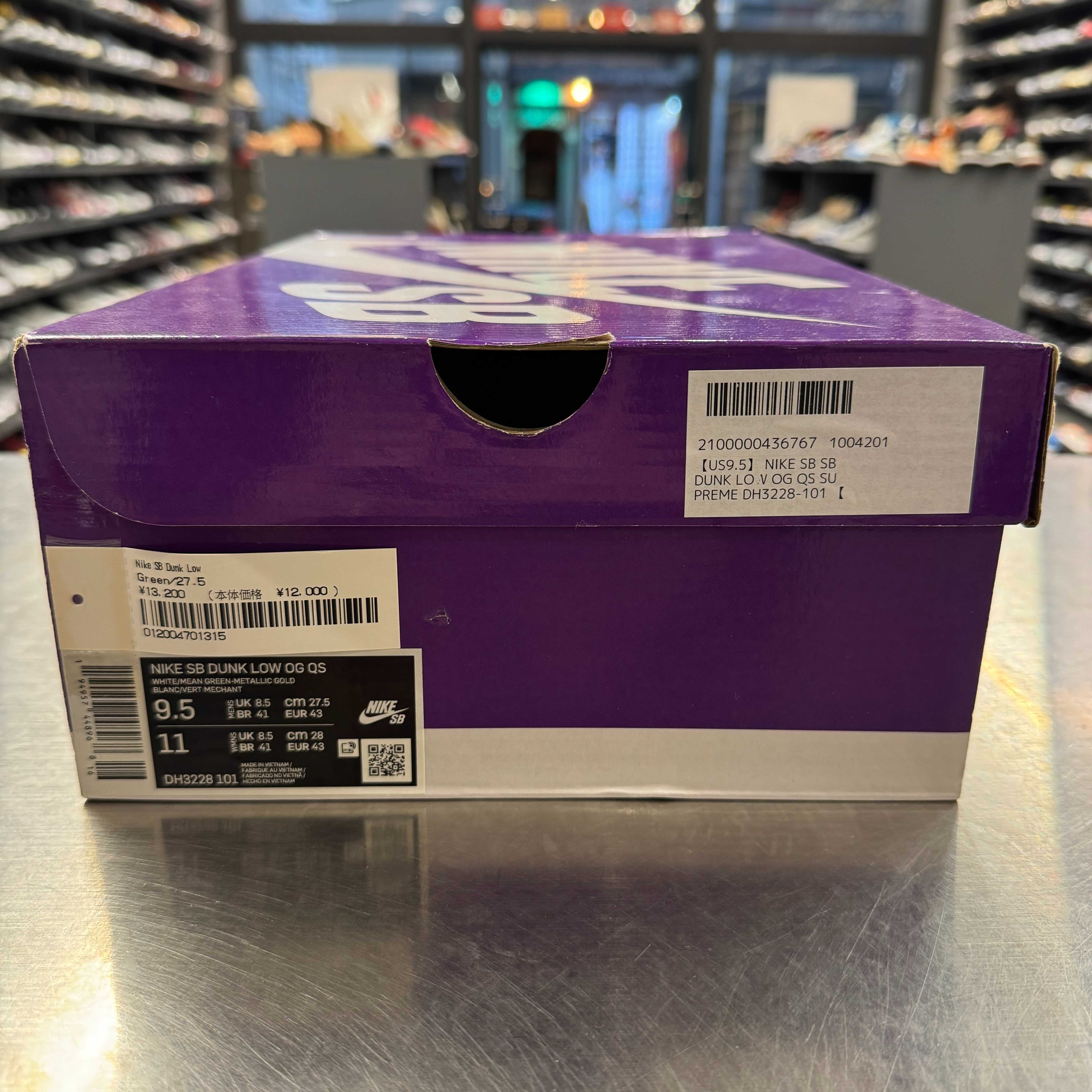 【US9.5】 NIKE SB SB DUNK LOW OG QS SUPREME DH3228-101 【USED】