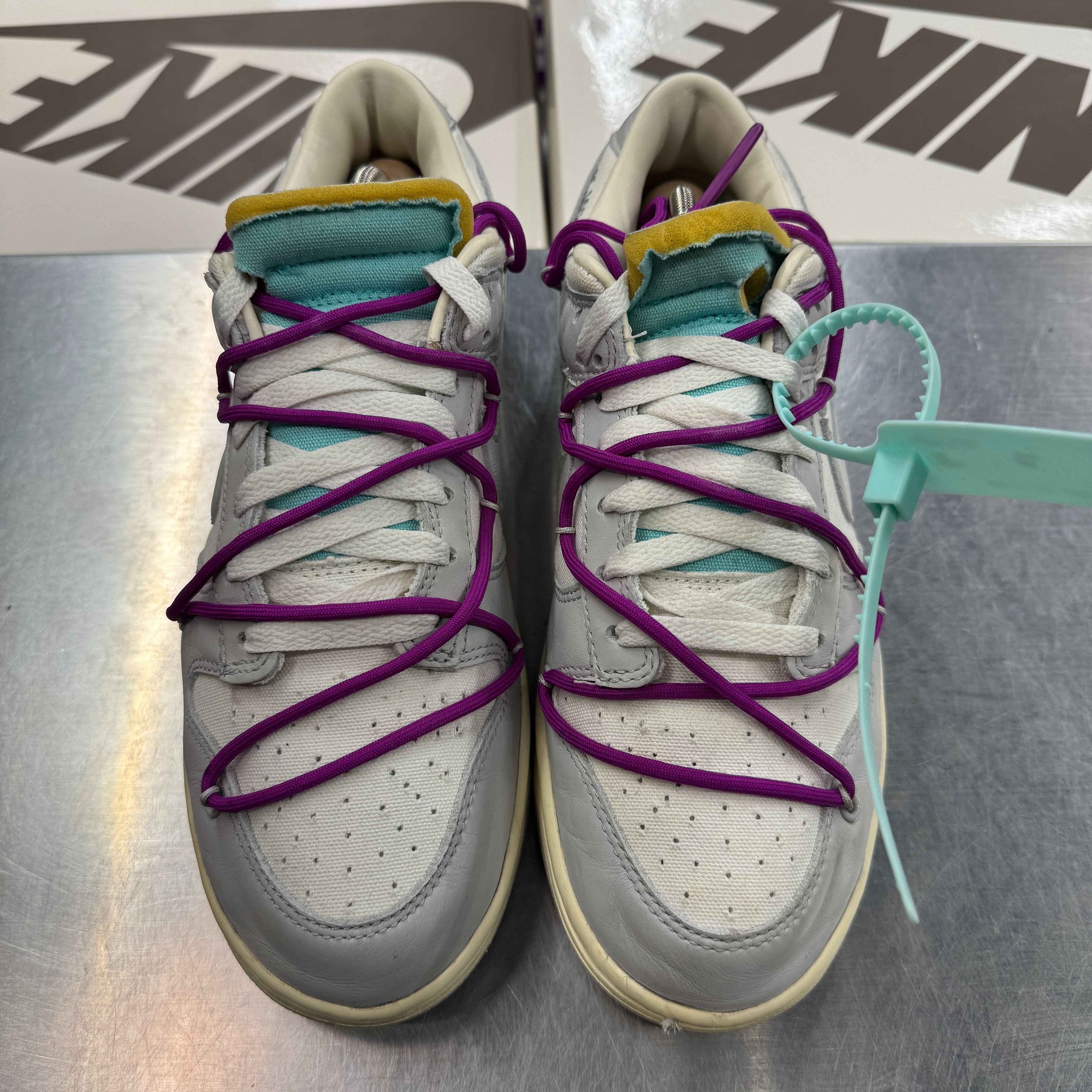 【US9】 NIKE DUNK LOW OFF-WHITE 1 OF 50 21 DM1602-100 【USED】