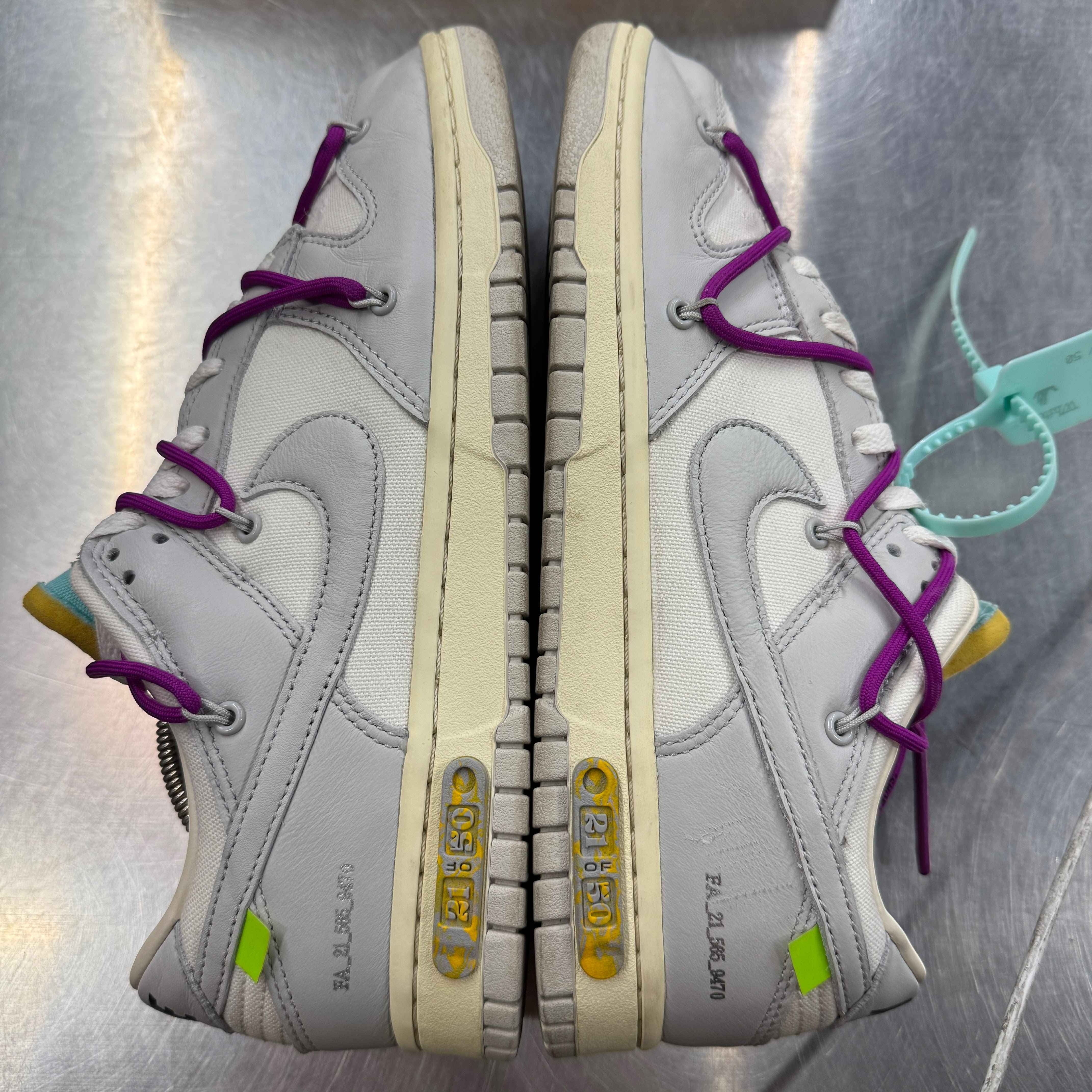 【US9】 NIKE DUNK LOW OFF-WHITE 1 OF 50 21 DM1602-100 【USED】