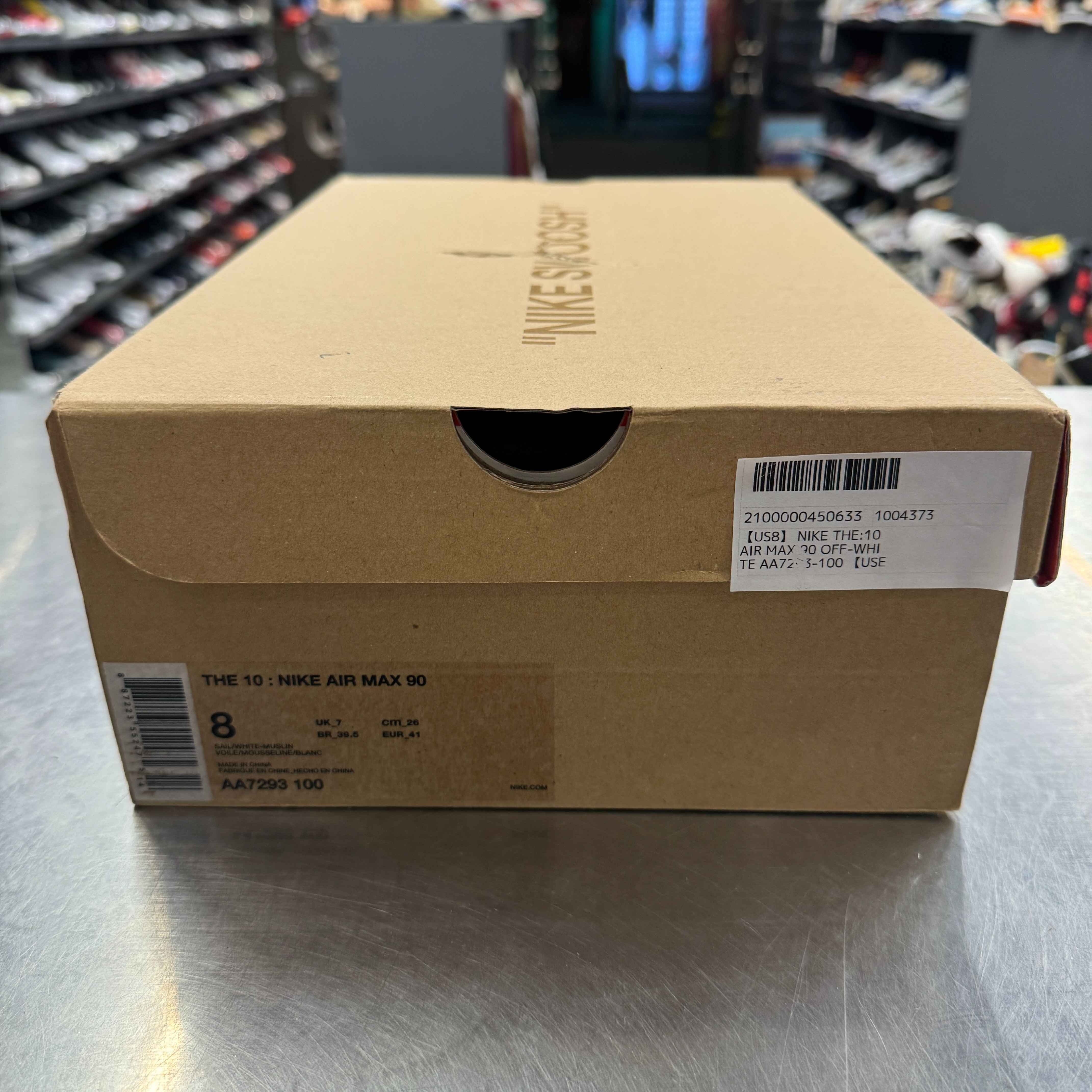 【US8】 NIKE THE:10 AIR MAX 90 OFF-WHITE AA7293-100 【USED】
