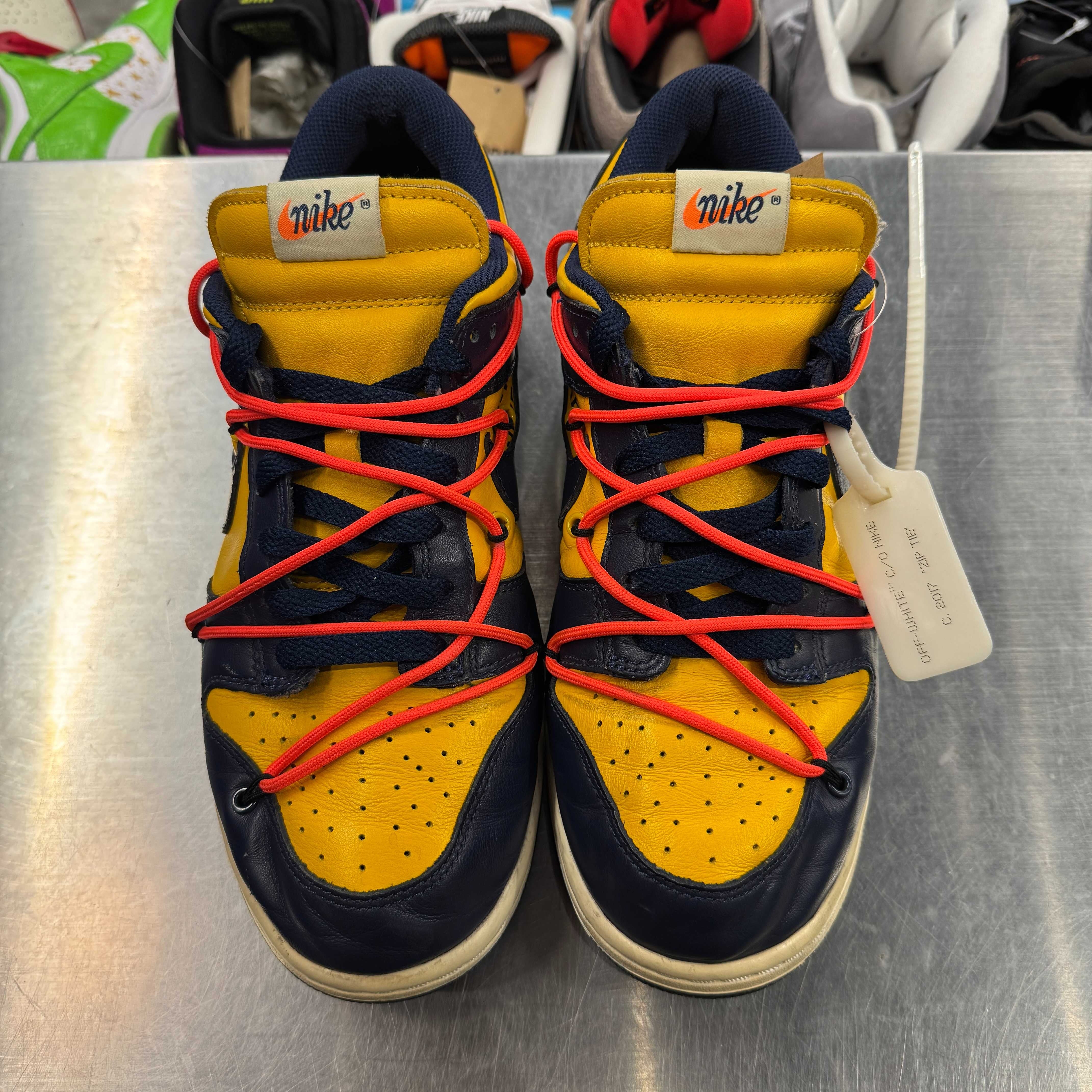 【US9】 NIKE DUNK LOW LTHR / OW off-white CT0856-700 【USED】
