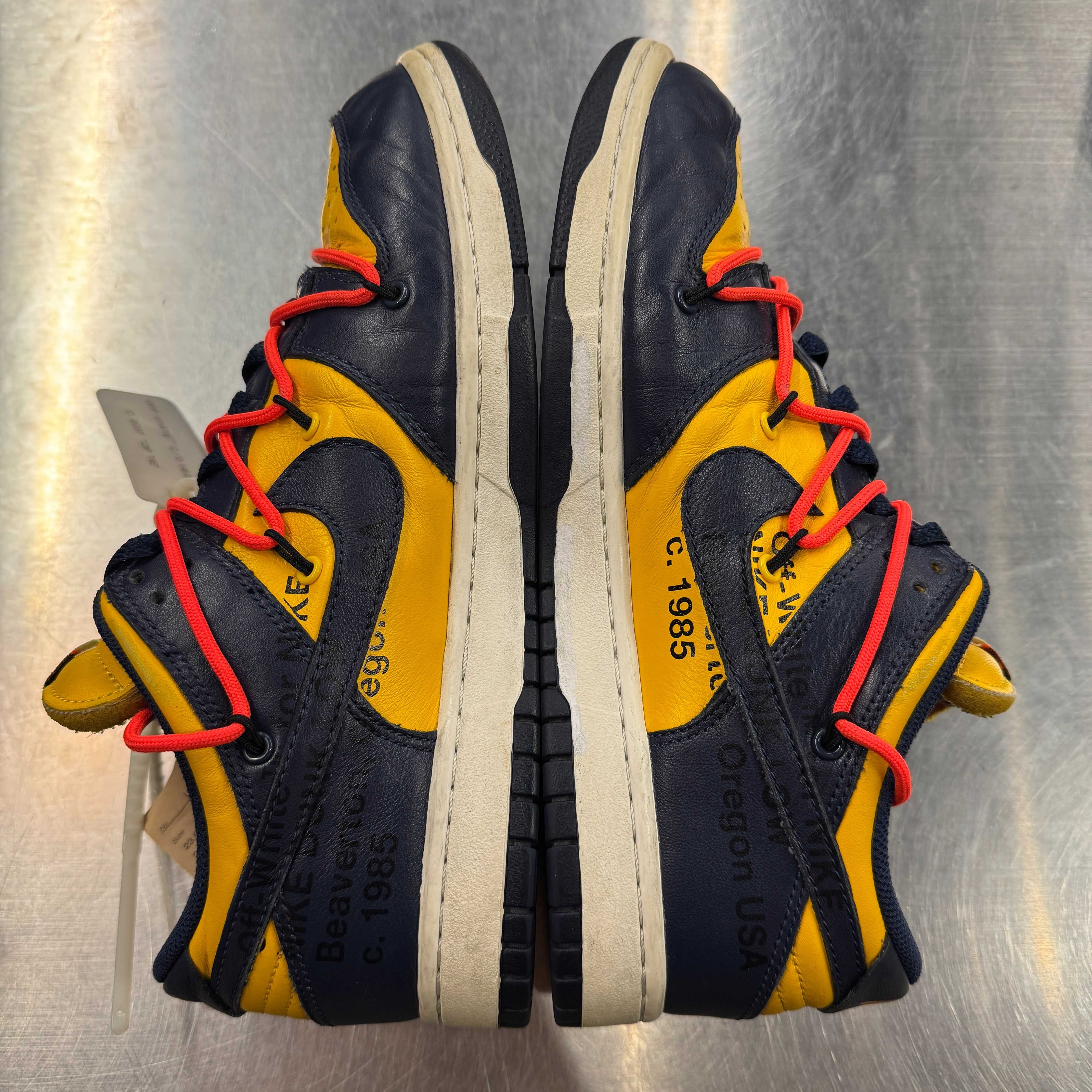 【US9】 NIKE DUNK LOW LTHR / OW off-white CT0856-700 【USED】