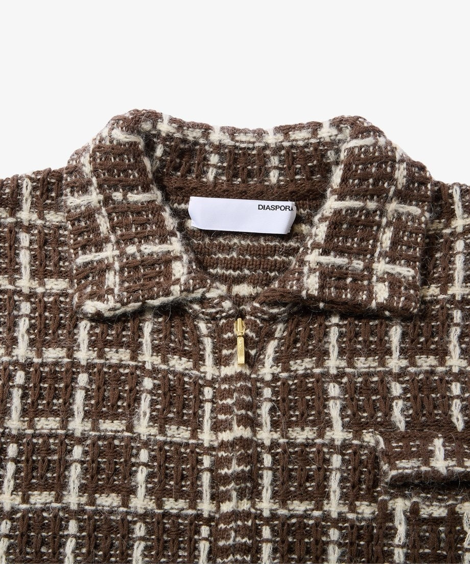 Diaspora skateboards Tweed Knit Jacket Brown L