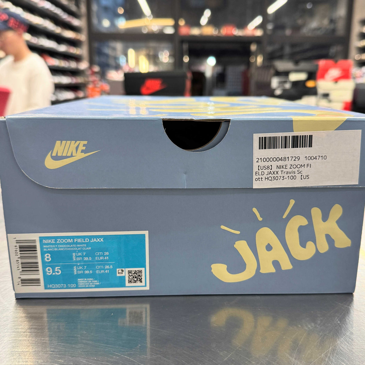 【US8】 NIKE ZOOM FIELD JAXX Travis Scott HQ3073-100 【USED】
